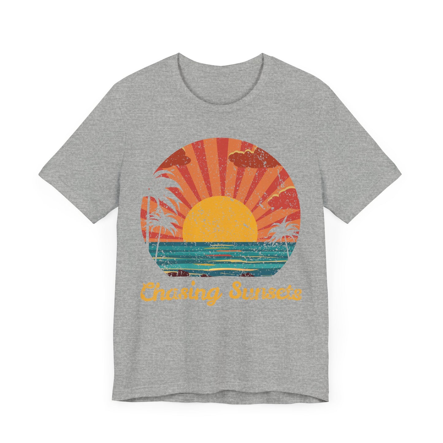 Chasing Sunsets Tee, Unisex Jersey Shirt, Summer Vibes Shirt, Beach Lover Gift, Vacation Tee, Sunset T-Shirt