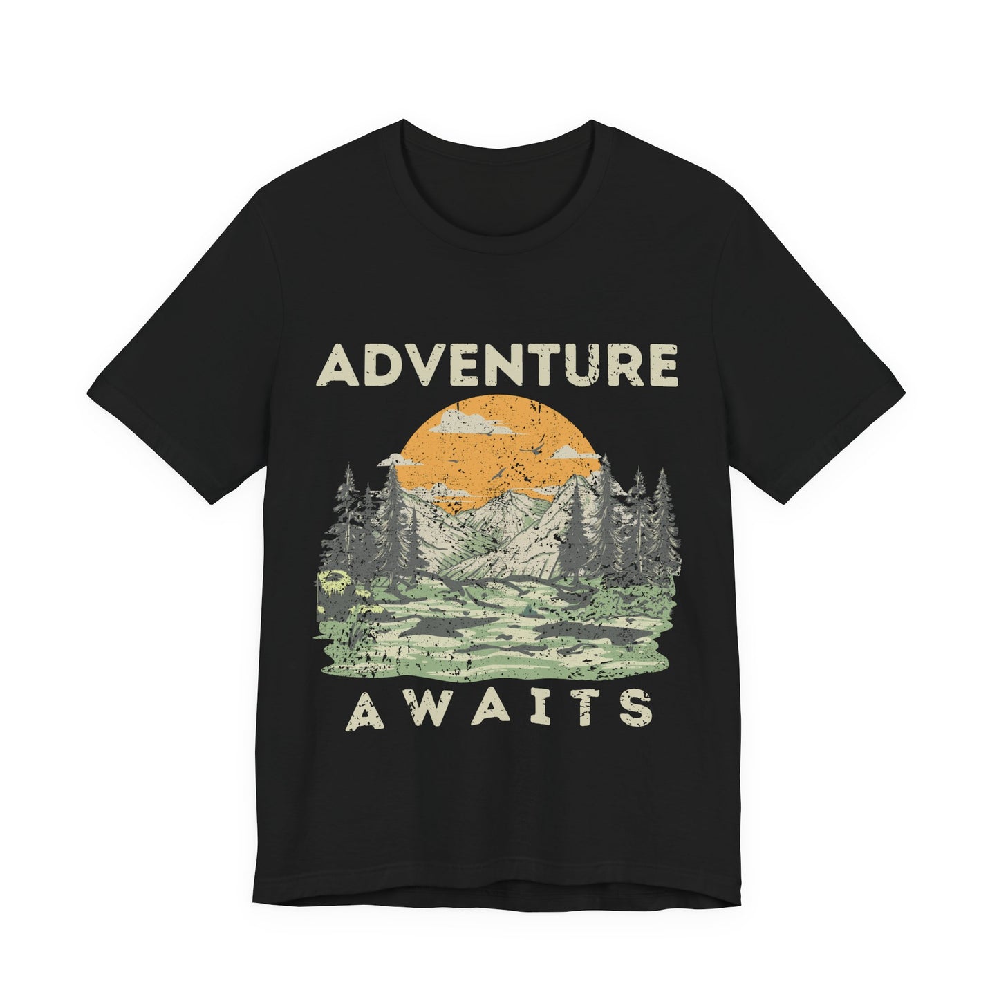 Adventure Awaits Shirt, Hiking Graphic Tee, Outdoor Nature Shirt, Mountain Sunset Tee, Camping Shirt, National Park Shirt, Travel Tee