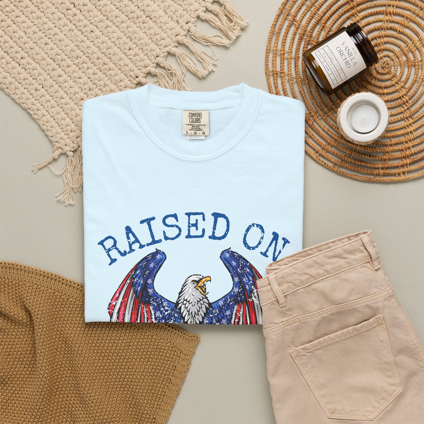 Raised On Freedom Shirt, Patriotic Eagle Tee, American Pride Shirt, 4th of July T-Shirt, USA Graphic Tee, Americana Shirt