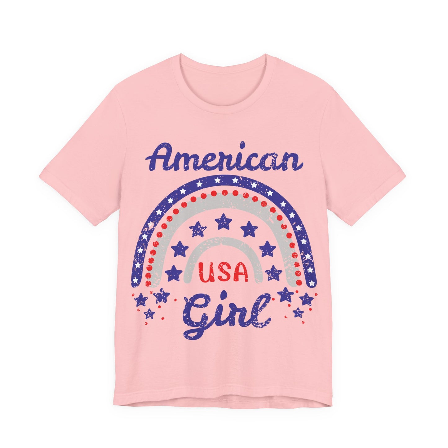 American Girl Shirt, 4th of July Shirt Women, Patriotic USA Tee, Cute Independence Day Outfit, Red White Blue Shirt, USA Graphic Tee