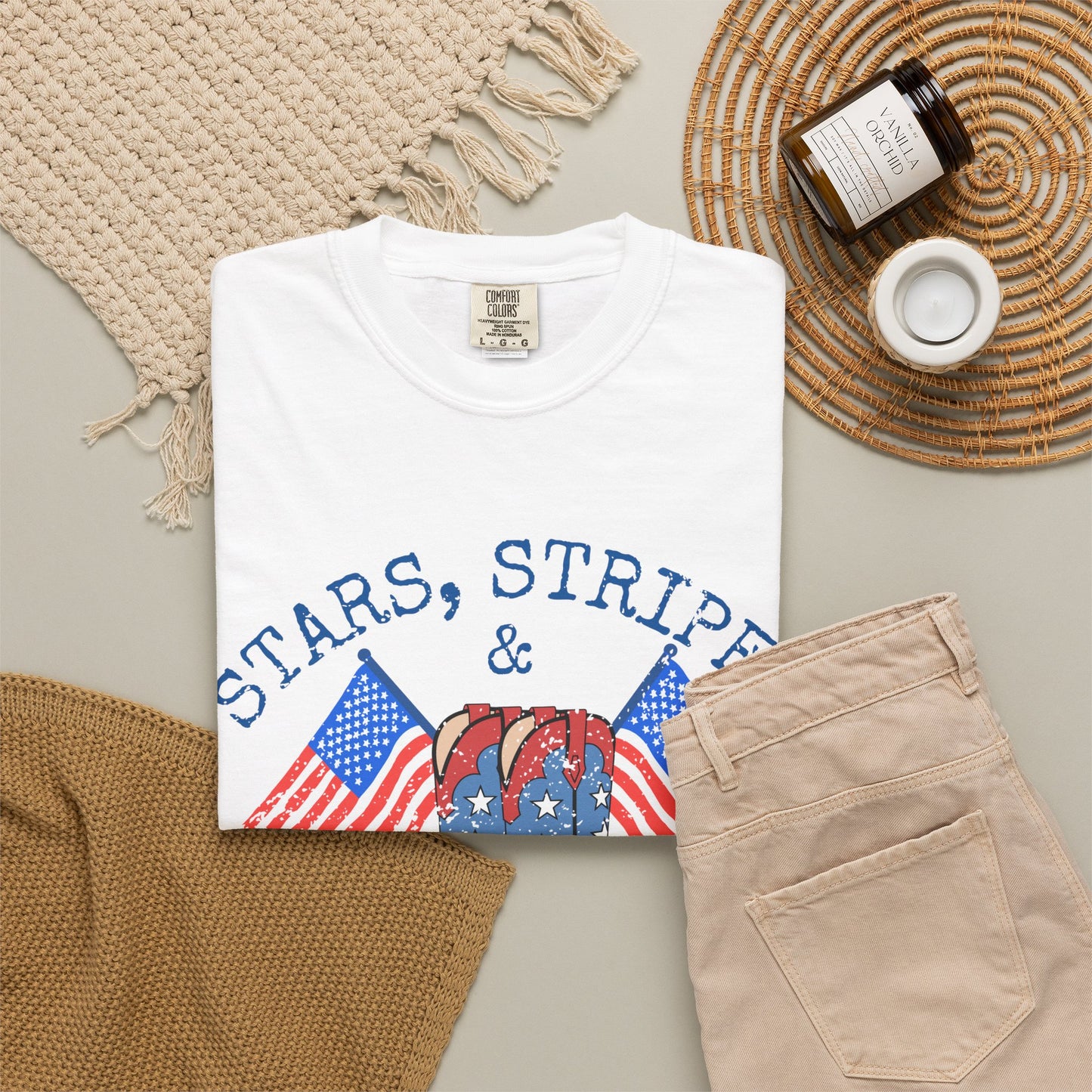 Stars Stripes & Country Nights Shirt, Patriotic Country Shirt, 4th of July Tee, Cowgirl Boots Shirt, Americana Western Tee