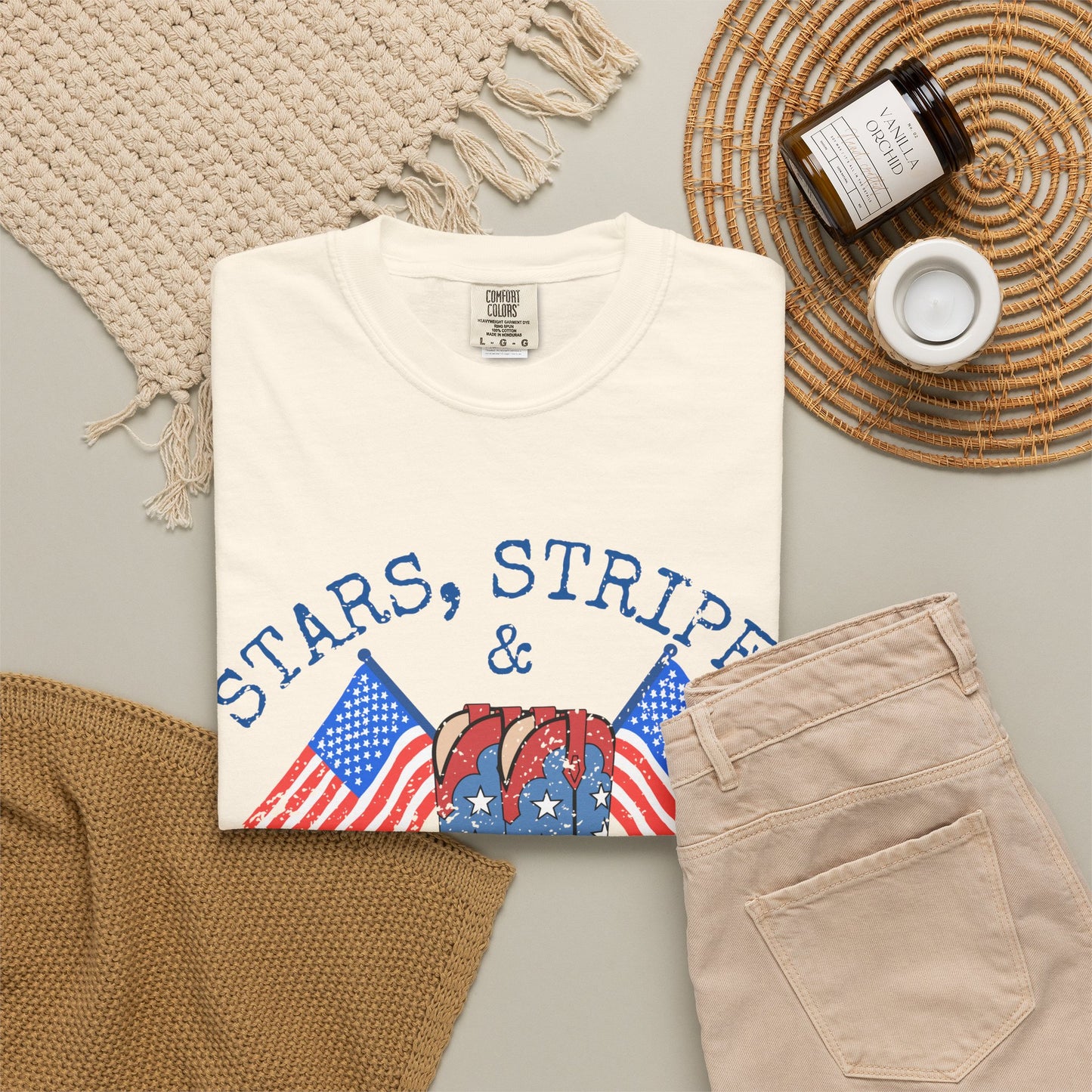Stars Stripes & Country Nights Shirt, Patriotic Country Shirt, 4th of July Tee, Cowgirl Boots Shirt, Americana Western Tee