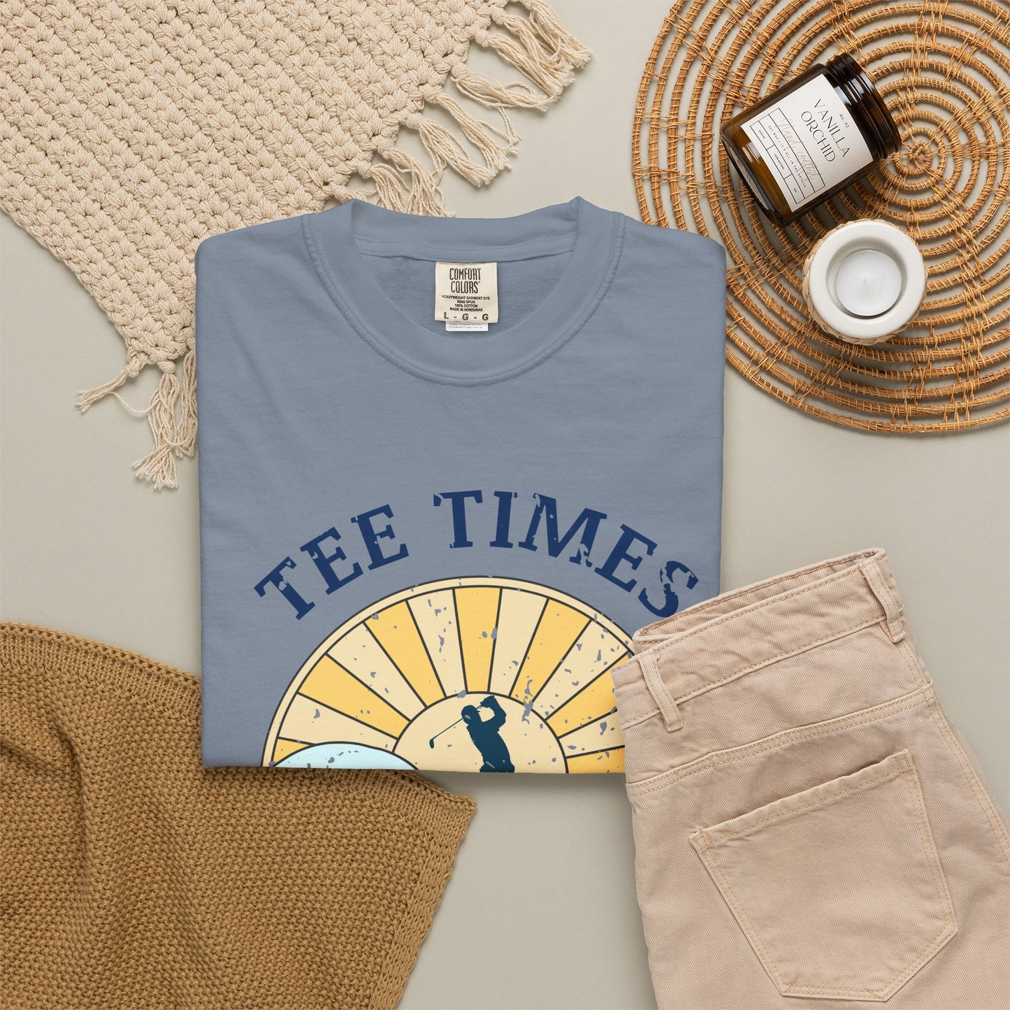 Tee Times & Tides Shirt, Coastal Golf Shirt, Beach Golf Tee, Golf Vacation Tee, Ocean Golf Graphic Tee, Golfer Gift, Coastal Apparel