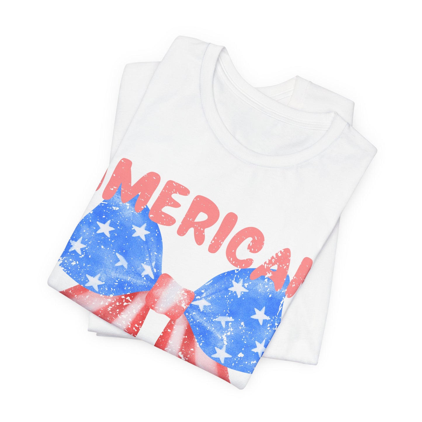 American Sweetheart Shirt, Patriotic Bow Tee, 4th of July Shirt for Women, Americana Tee, Cute USA Graphic T-Shirt, Retro July 4th Top