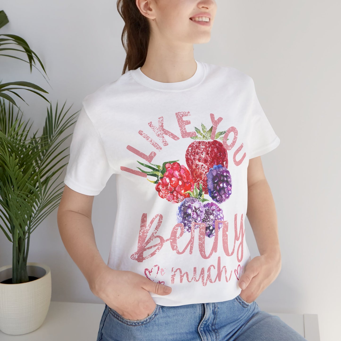 I Like You Berry Much Shirt, Cute Love Shirt, Funny Romantic Tee, Berry Graphic Shirt, Valentines Gift, Cute Summer Tee, Girlfriend Gift