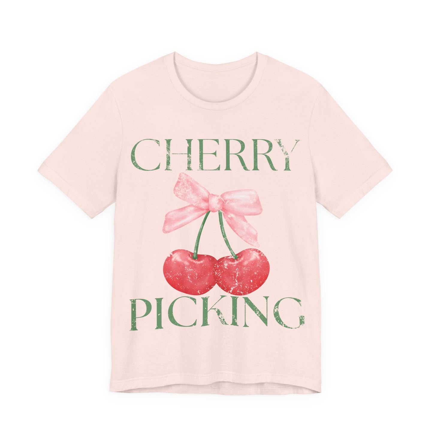Cherry Picking Shirt, Coquette Aesthetic Tee, Cute Cherry Bow Shirt, Preppy Graphic Tee, Girly Summer Shirt, Trendy Cute Tee, Fruit Shirt