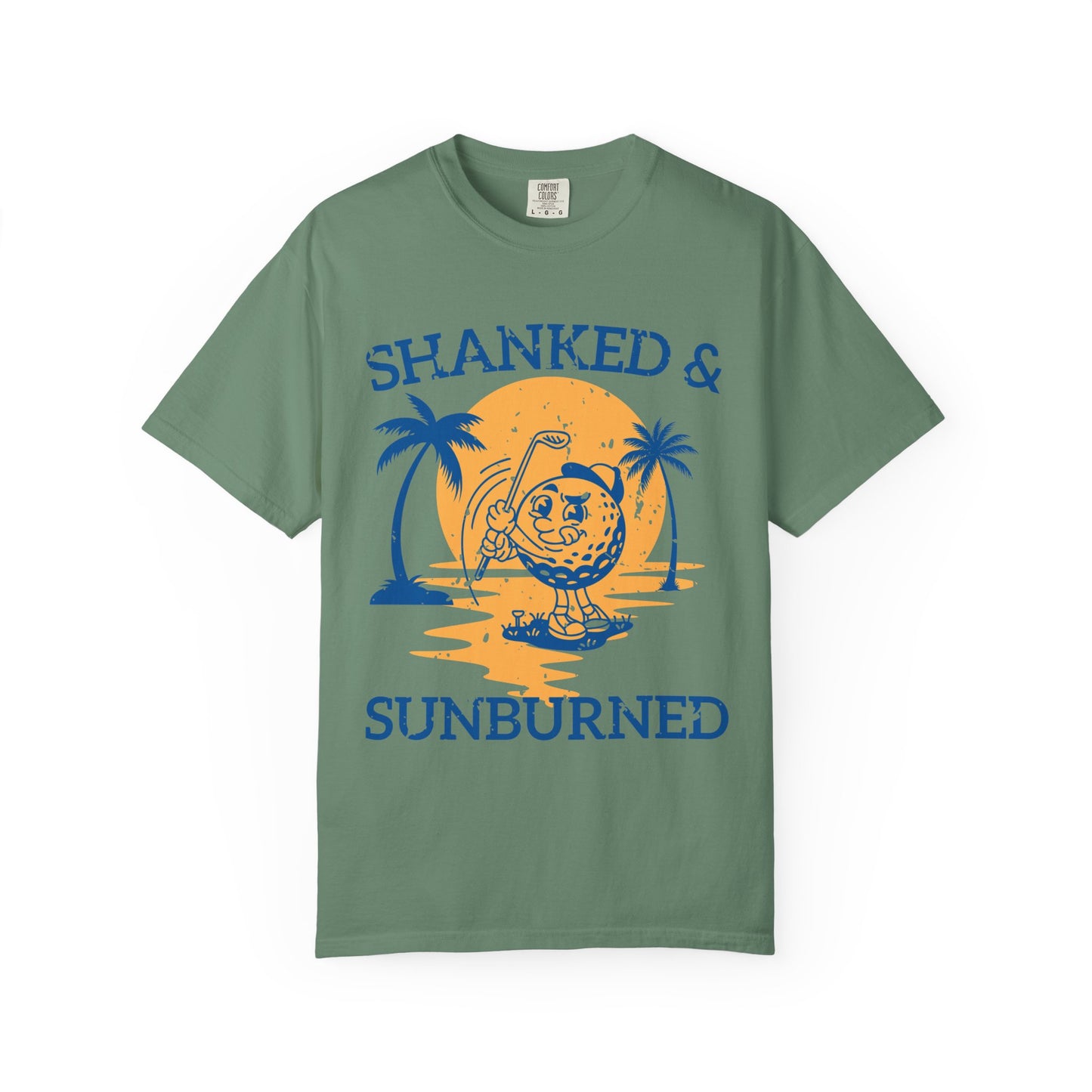 Shanked & Sunburned Shirt, Funny Golf Shirt, Golf Vacation Tee, Beach Golf T-Shirt, Golfer Gift, Coastal Golf Apparel