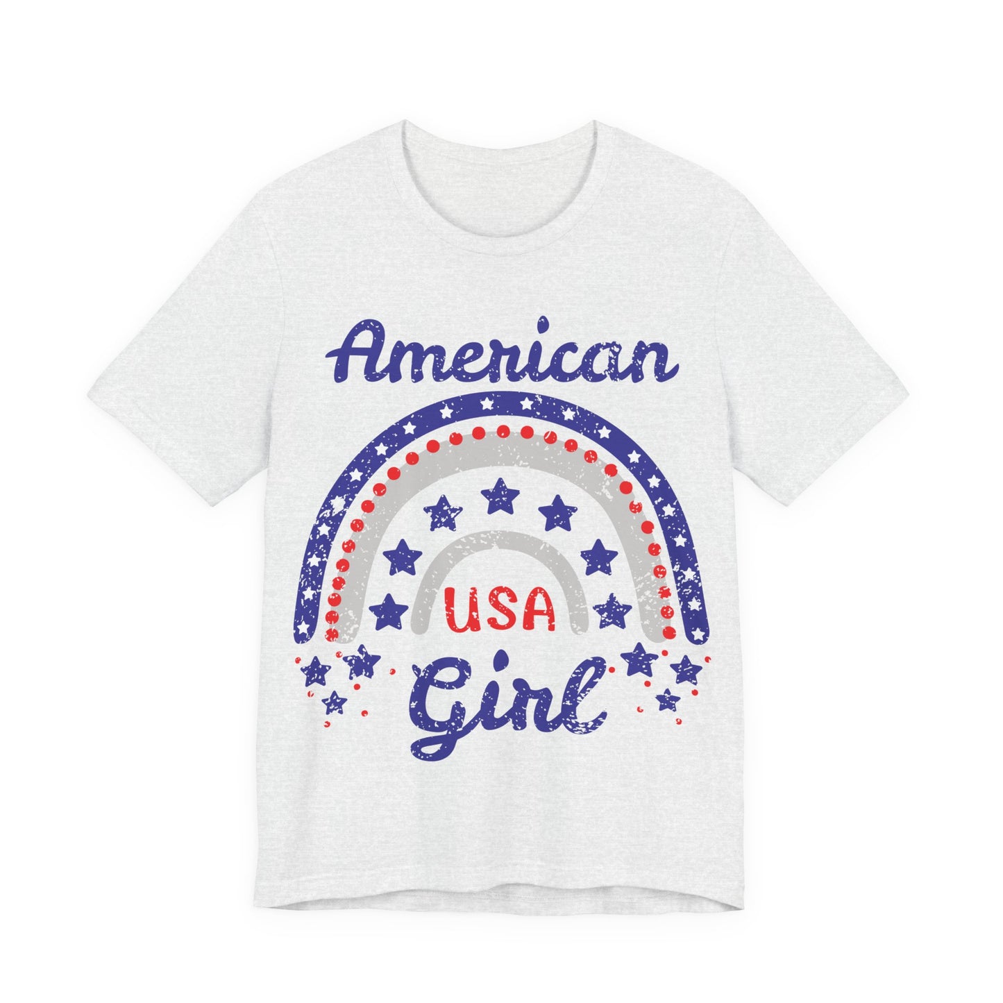 American Girl Shirt, 4th of July Shirt Women, Patriotic USA Tee, Cute Independence Day Outfit, Red White Blue Shirt, USA Graphic Tee