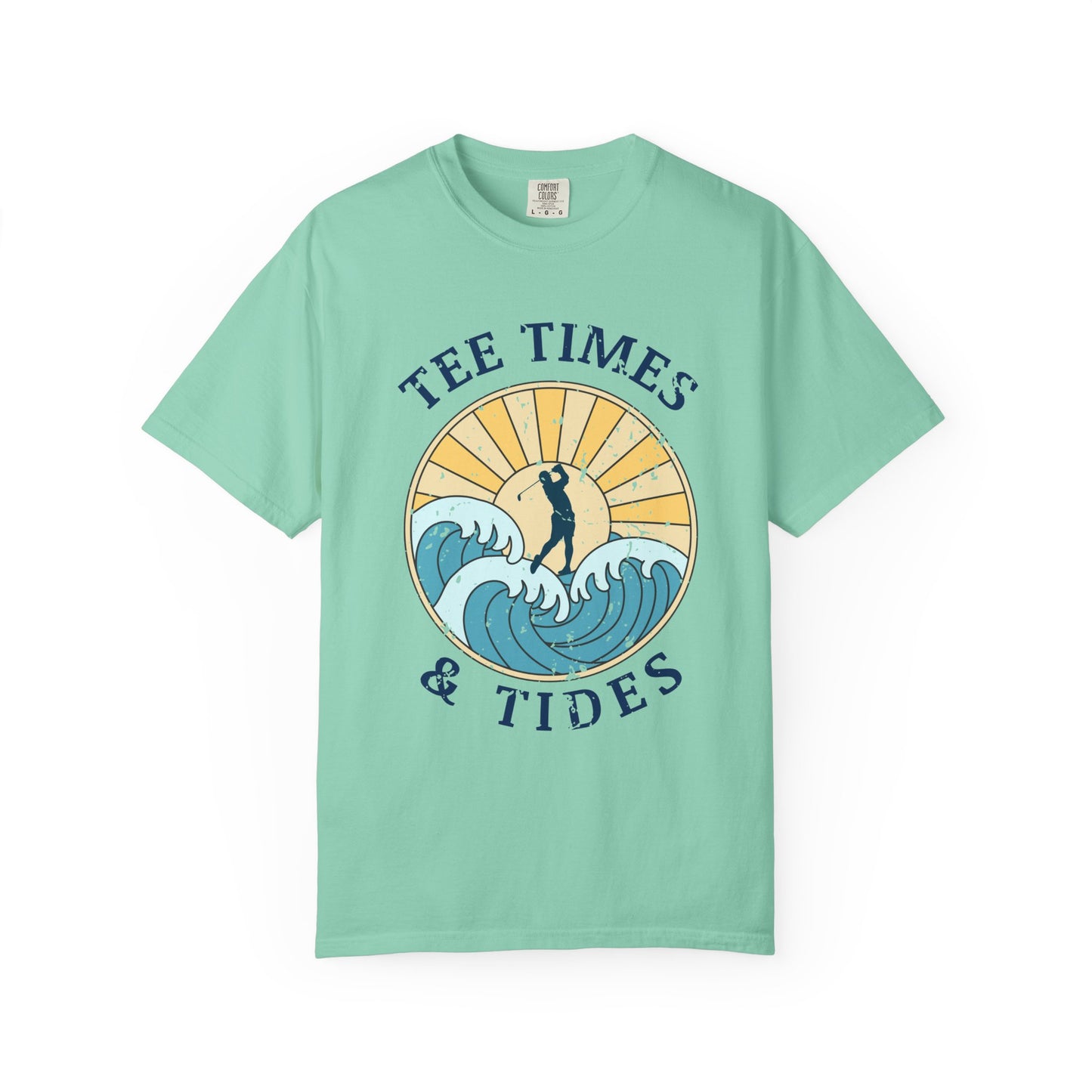 Tee Times & Tides Shirt, Coastal Golf Shirt, Beach Golf Tee, Golf Vacation Tee, Ocean Golf Graphic Tee, Golfer Gift, Coastal Apparel