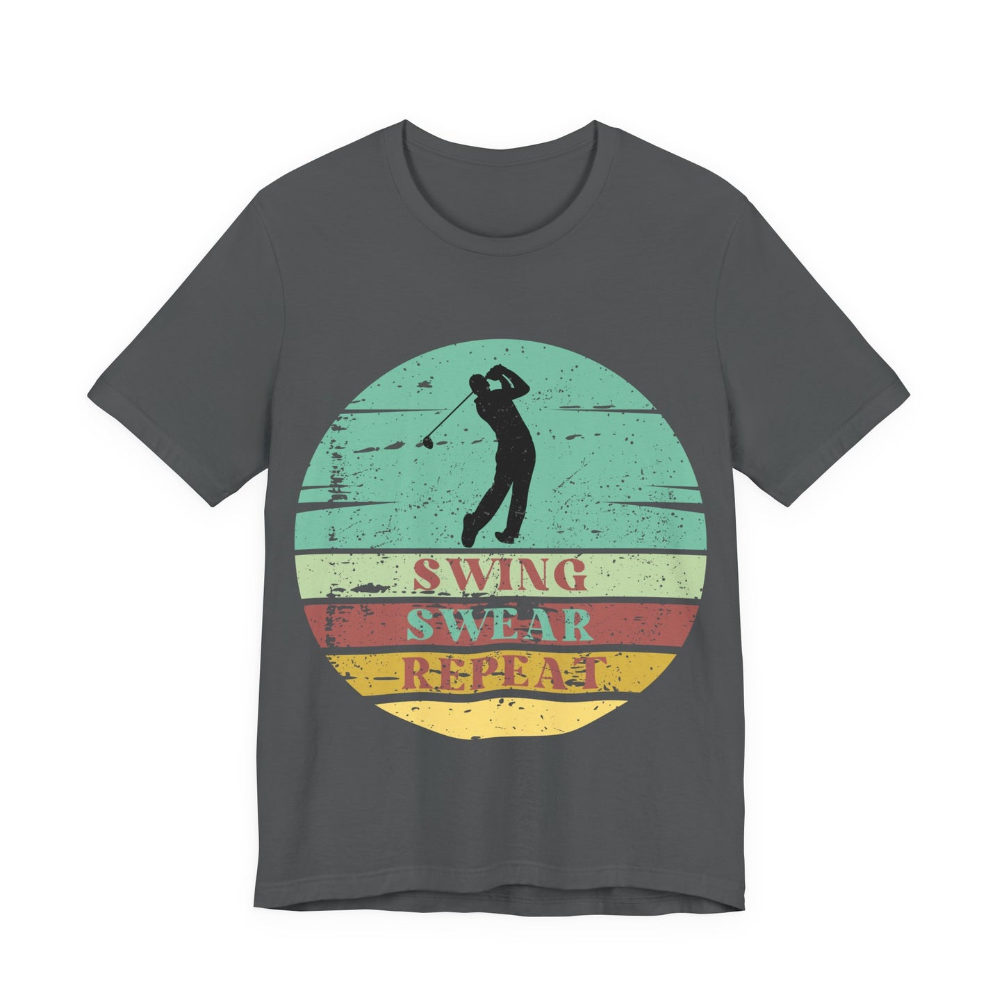Swing Swear Repeat Golf Shirt, Funny Golf Tee, Retro Golf Shirt, Golfer Gift, Vintage Sunset Golf Tee, Golf Lover Shirt, Golf Humor Tee