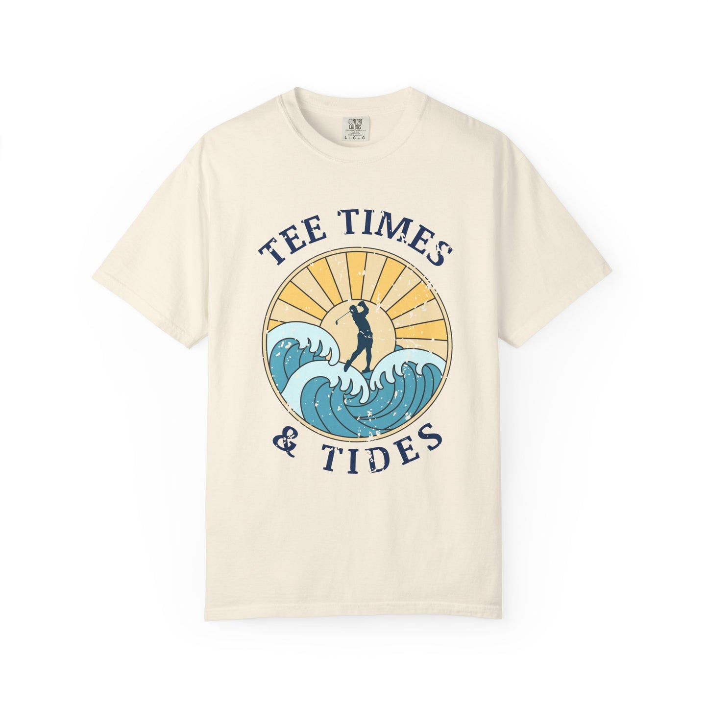 Tee Times & Tides Shirt, Coastal Golf Shirt, Beach Golf Tee, Golf Vacation Tee, Ocean Golf Graphic Tee, Golfer Gift, Coastal Apparel