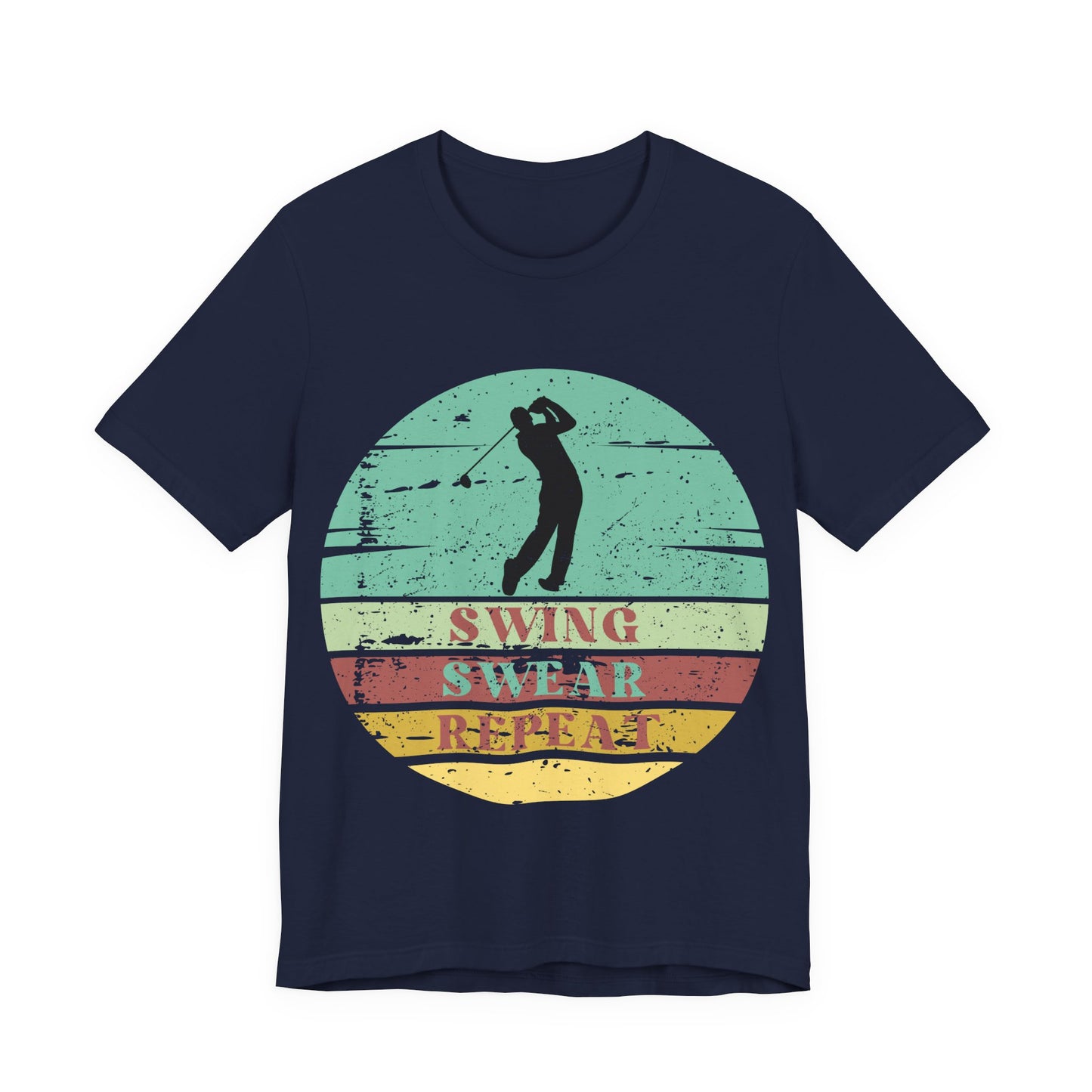 Swing Swear Repeat Golf Shirt, Funny Golf Tee, Retro Golf Shirt, Golfer Gift, Vintage Sunset Golf Tee, Golf Lover Shirt, Golf Humor Tee