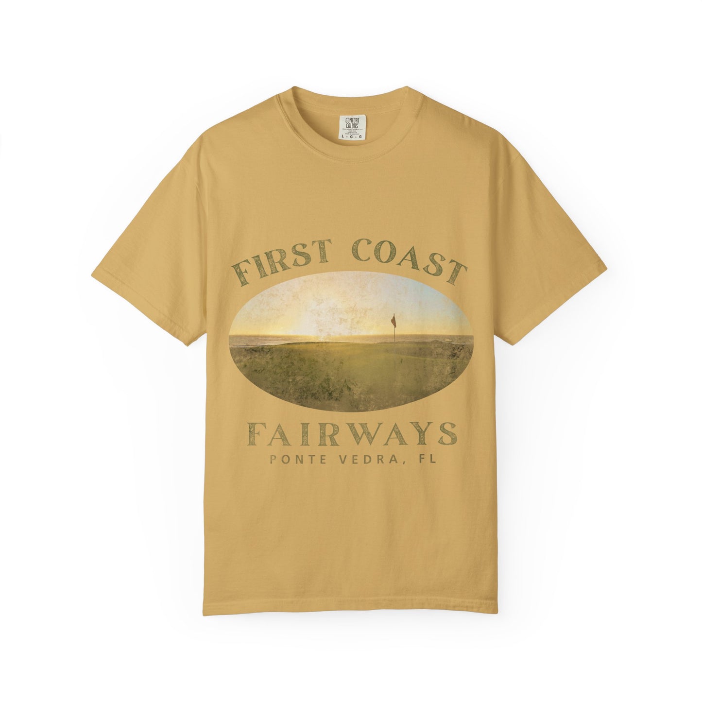 Sunset Coast Fairways Shirt, Coastal Golf Shirt, Beach Golf Tee, Golf Vacation T-Shirt, Golf Lover Gift, Coastal Lifestyle Apparel
