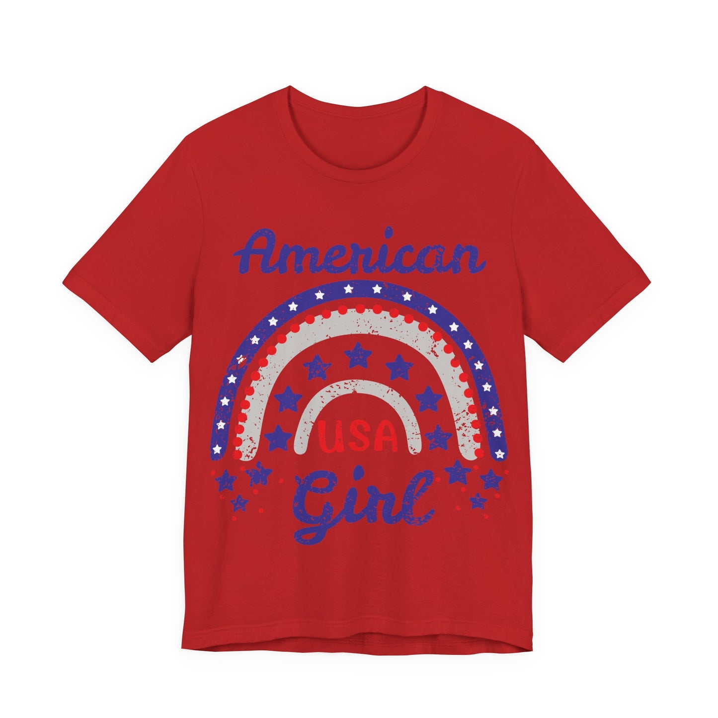 American Girl Shirt, 4th of July Shirt Women, Patriotic USA Tee, Cute Independence Day Outfit, Red White Blue Shirt, USA Graphic Tee