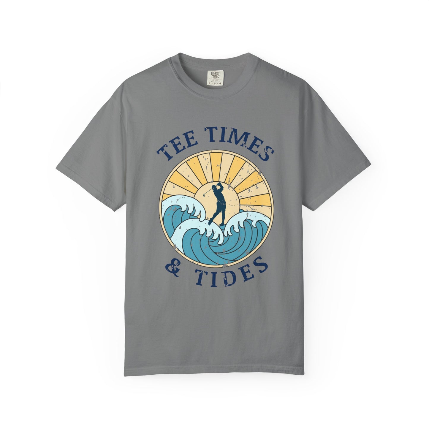 Tee Times & Tides Shirt, Coastal Golf Shirt, Beach Golf Tee, Golf Vacation Tee, Ocean Golf Graphic Tee, Golfer Gift, Coastal Apparel