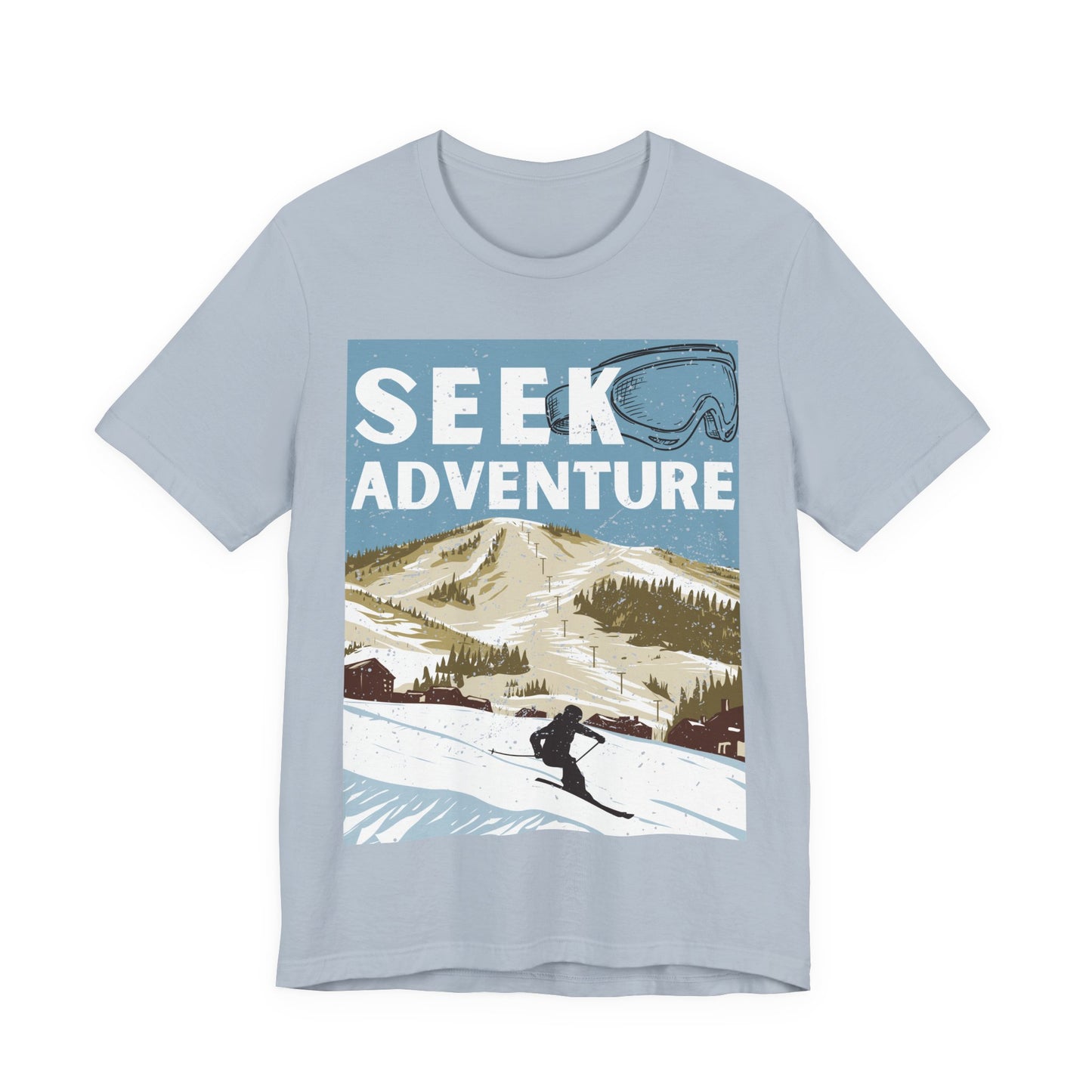 Seek Adventure Shirt, Ski Graphic Tee, Winter Mountain Shirt, Snowboarding Tee, Ski Trip Shirt, Outdoor Adventure Shirt, Travel Tee