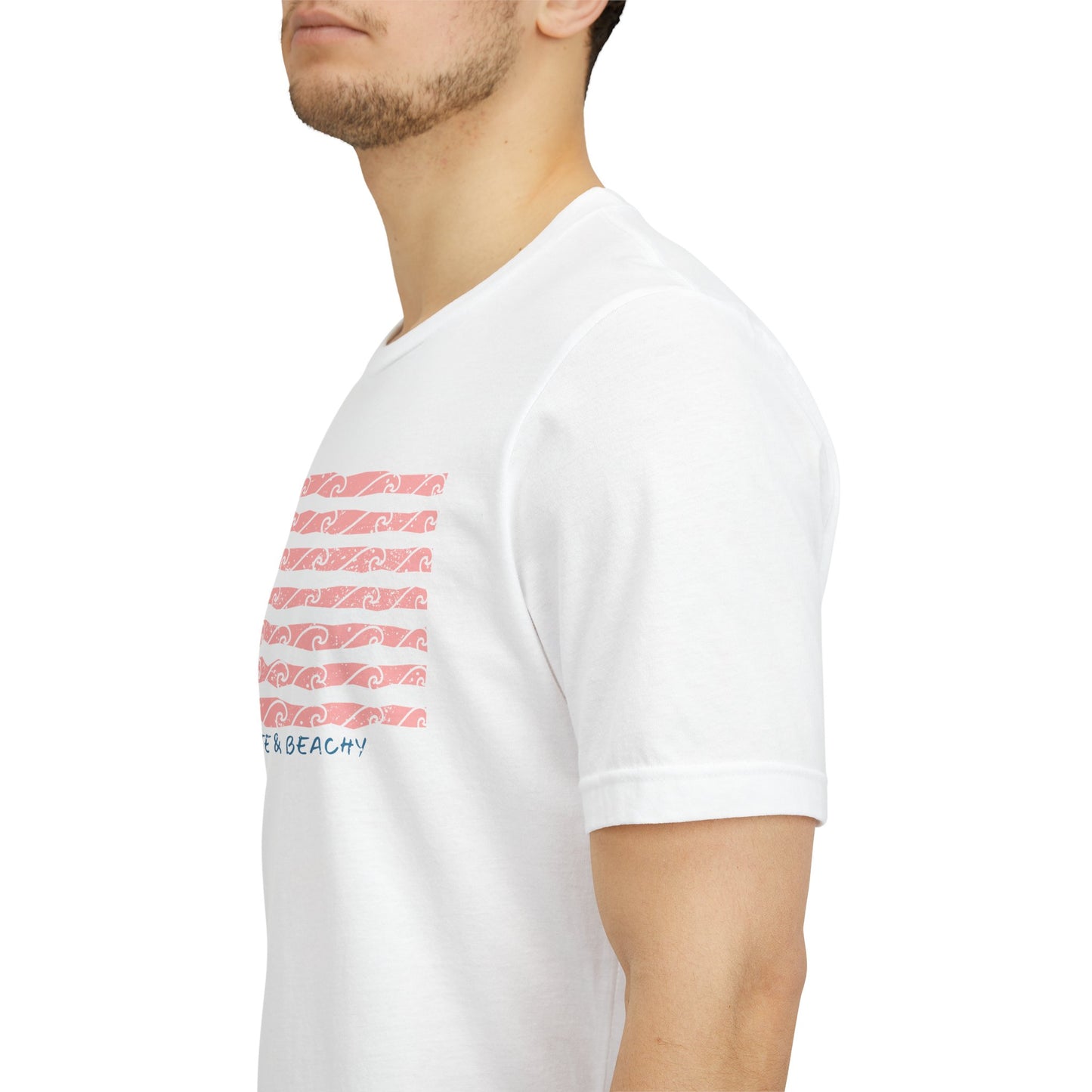 Red, White & Beachy, Vintage American Flag Shirt, Patriotic USA Tee, 4th of July Shirt, Independence Day Outfit, Retro USA Graphic Tee