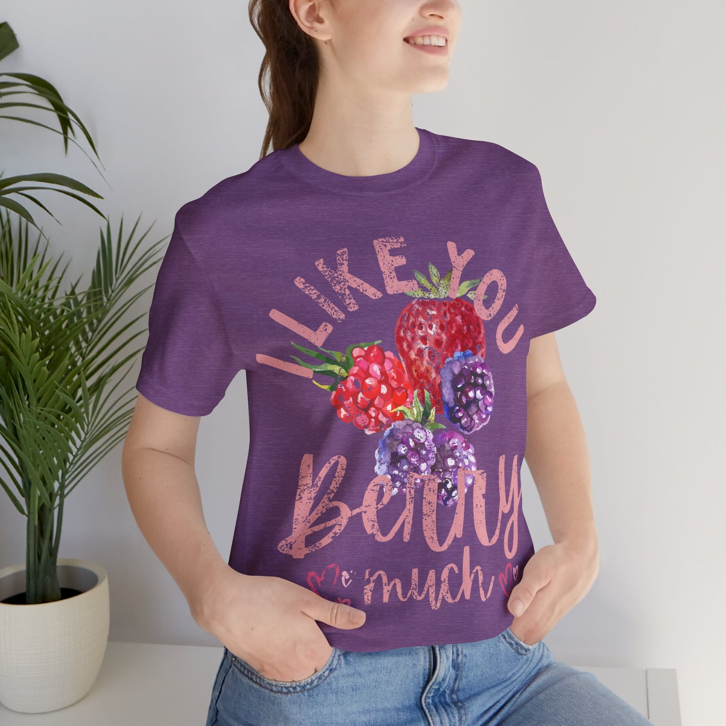 I Like You Berry Much Shirt, Cute Love Shirt, Funny Romantic Tee, Berry Graphic Shirt, Valentines Gift, Cute Summer Tee, Girlfriend Gift