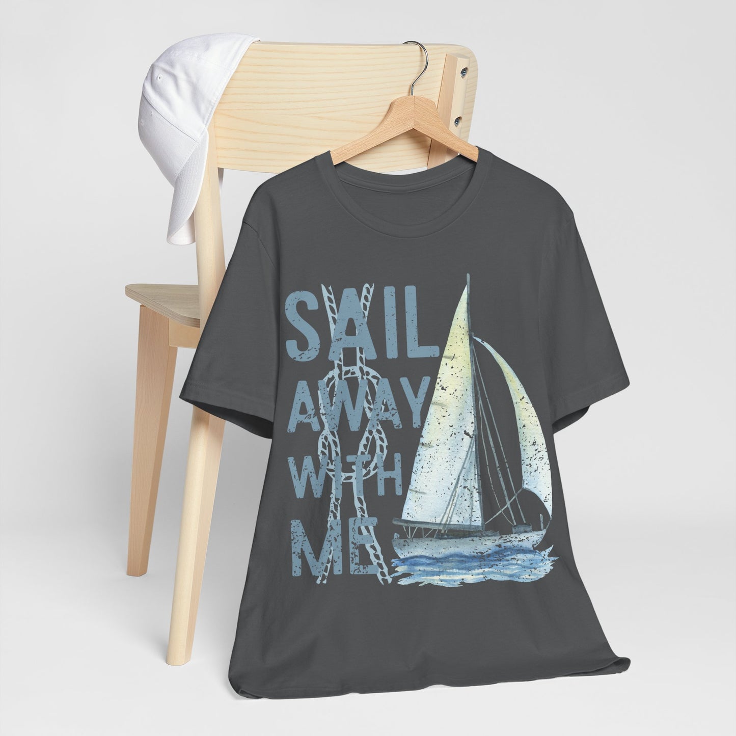 Sail Away With Me Shirt, Coastal Sailboat Tee, Nautical Graphic Tee, Coastal Summer Shirt, Ocean Lover Gift, Retro Beach T-Shirt
