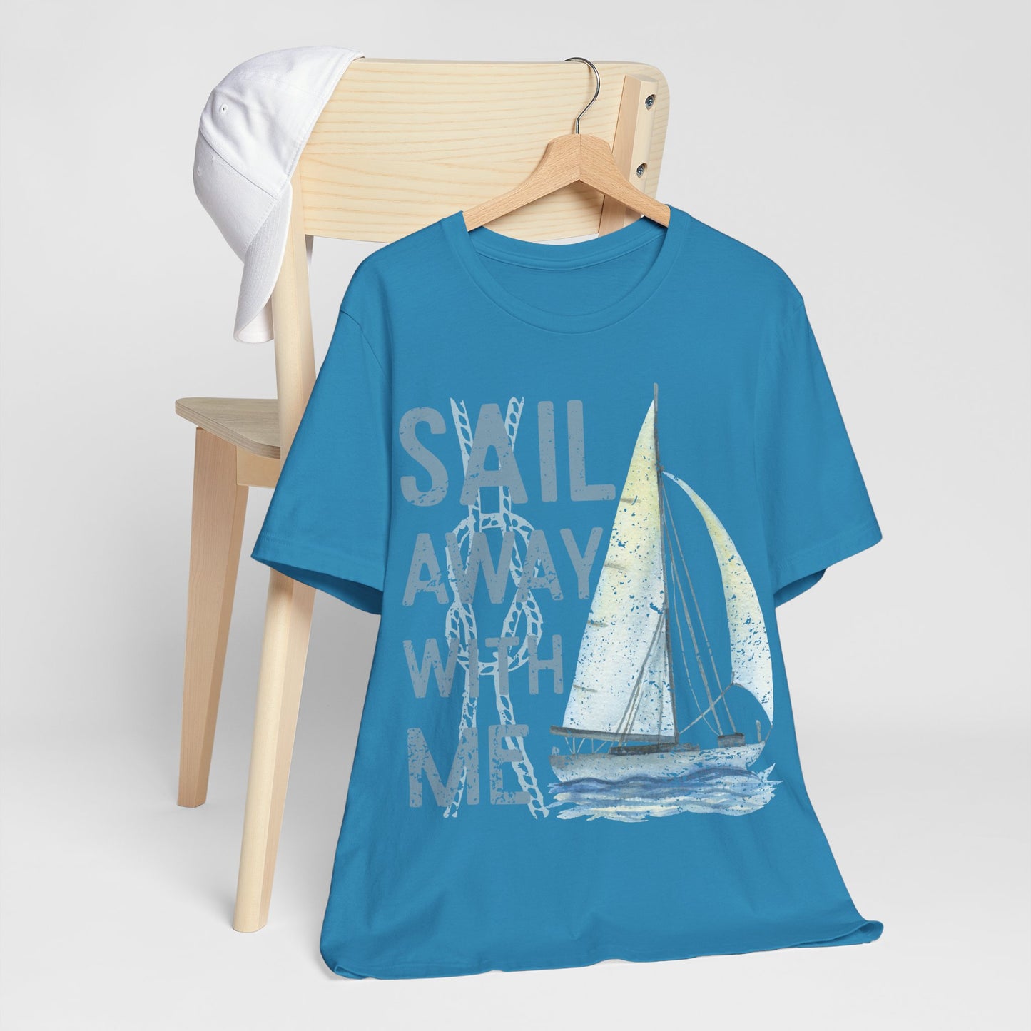 Sail Away With Me Shirt, Coastal Sailboat Tee, Nautical Graphic Tee, Coastal Summer Shirt, Ocean Lover Gift, Retro Beach T-Shirt