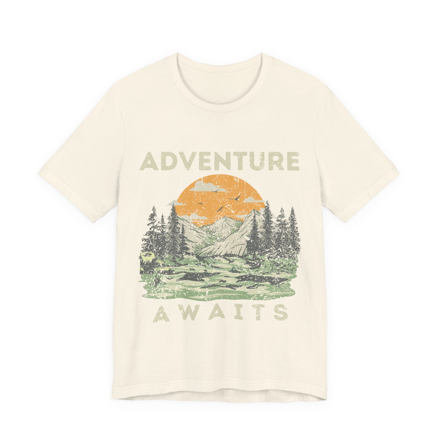 Adventure Awaits Shirt, Hiking Graphic Tee, Outdoor Nature Shirt, Mountain Sunset Tee, Camping Shirt, National Park Shirt, Travel Tee