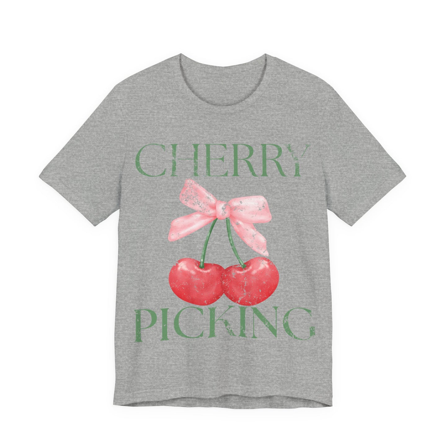 Cherry Picking Shirt, Coquette Aesthetic Tee, Cute Cherry Bow Shirt, Preppy Graphic Tee, Girly Summer Shirt, Trendy Cute Tee, Fruit Shirt