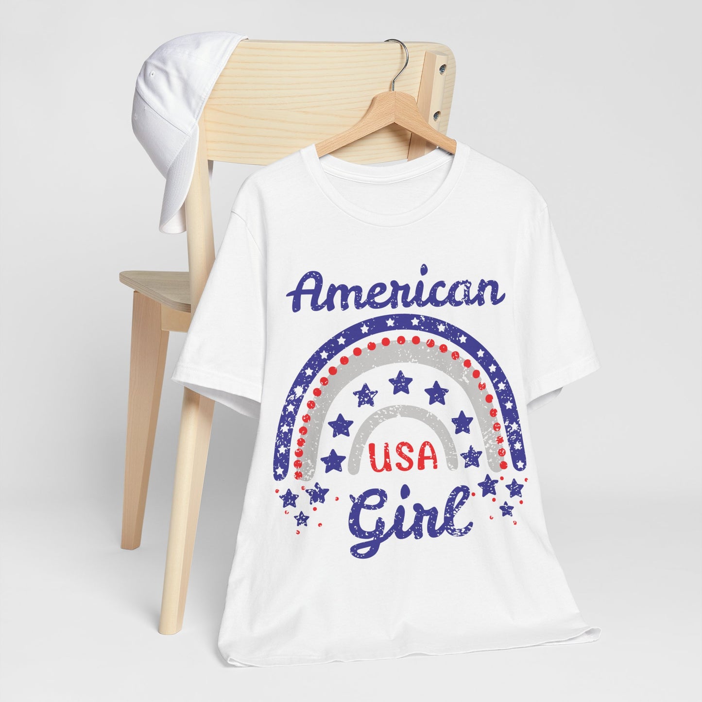 American Girl Shirt, 4th of July Shirt Women, Patriotic USA Tee, Cute Independence Day Outfit, Red White Blue Shirt, USA Graphic Tee