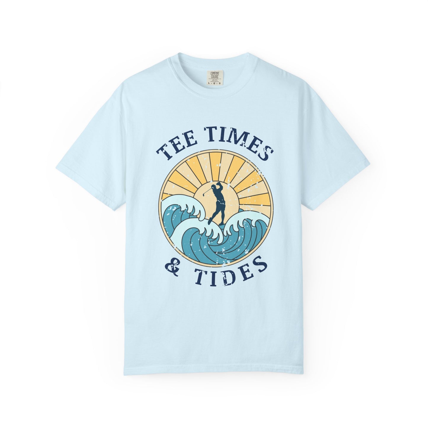 Tee Times & Tides Shirt, Coastal Golf Shirt, Beach Golf Tee, Golf Vacation Tee, Ocean Golf Graphic Tee, Golfer Gift, Coastal Apparel