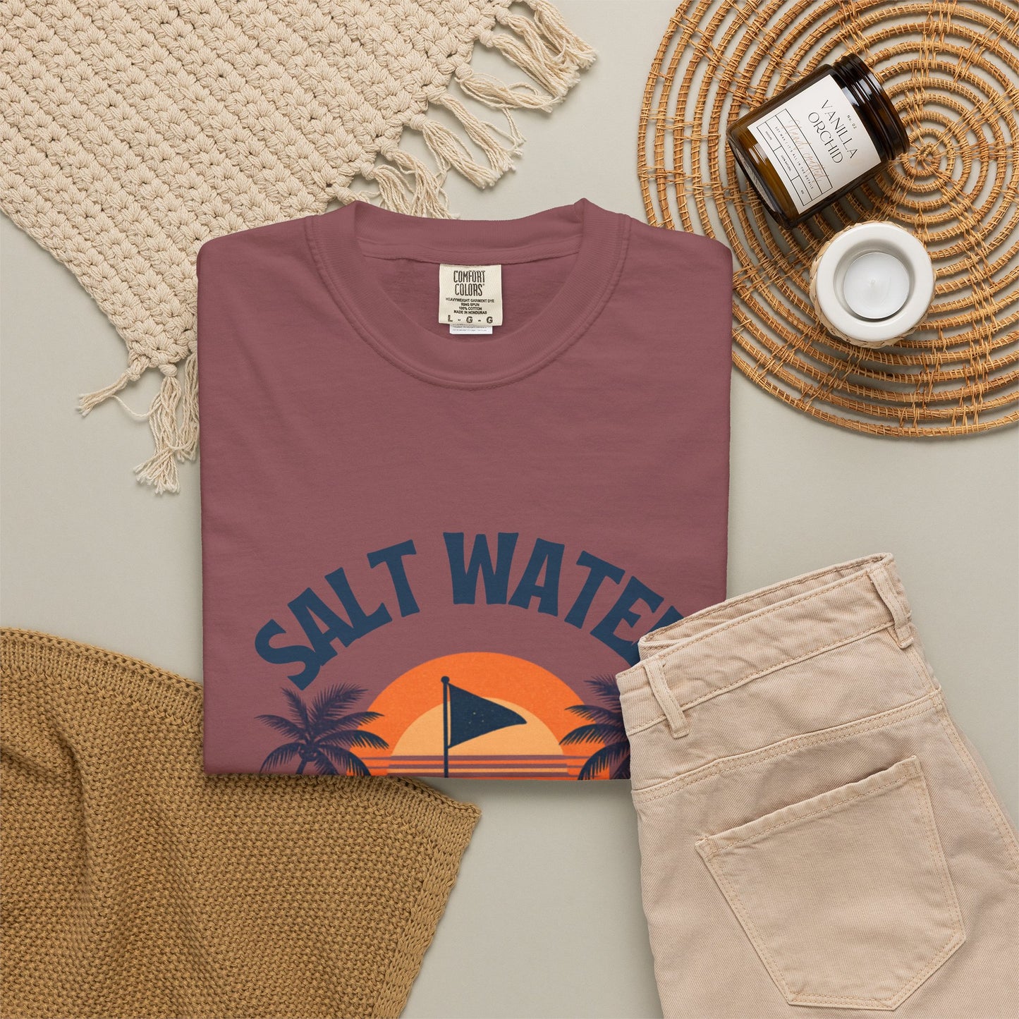 Salt Water & Tee Times Shirt, Coastal Golf Shirt, Beach Golf Tee, Golf Vacation Tee, Golf Lover Gift, Coastal Apparel, Summer Golf Shirt