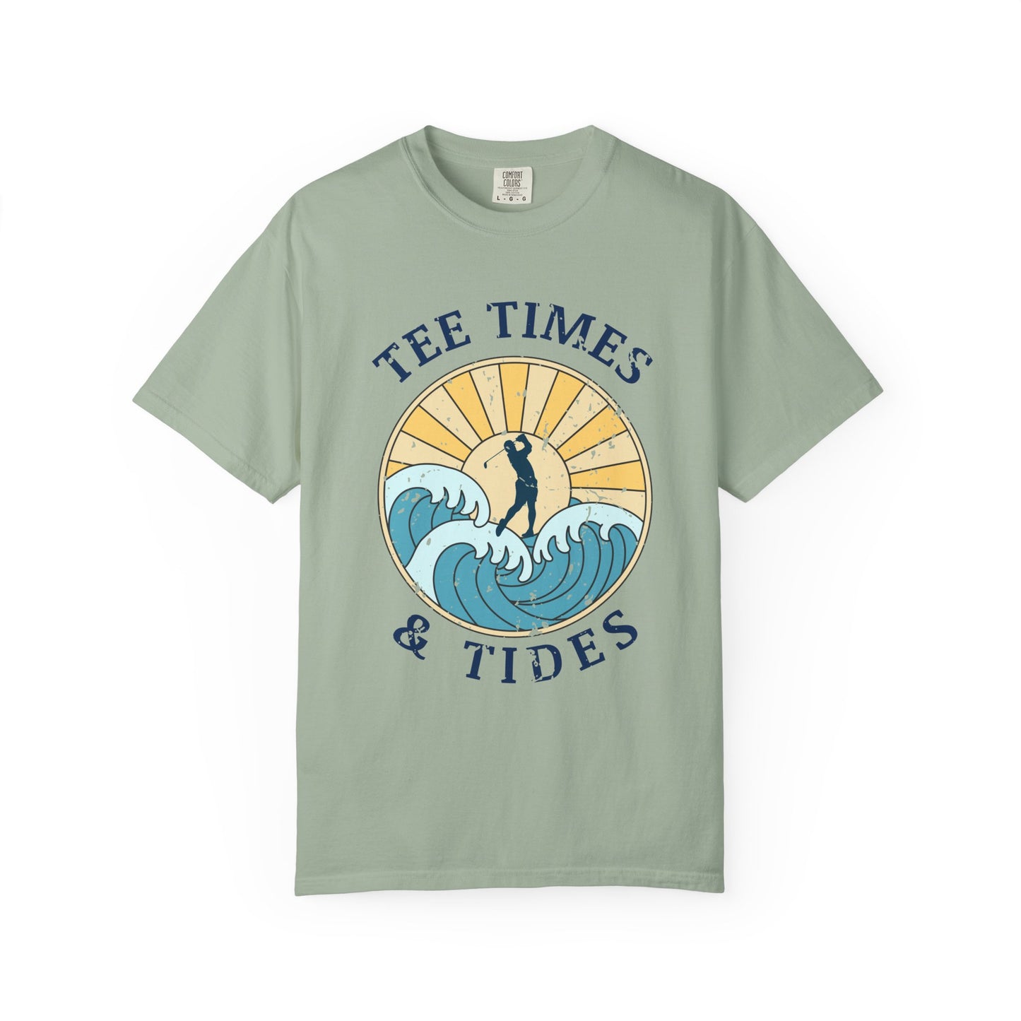 Tee Times & Tides Shirt, Coastal Golf Shirt, Beach Golf Tee, Golf Vacation Tee, Ocean Golf Graphic Tee, Golfer Gift, Coastal Apparel