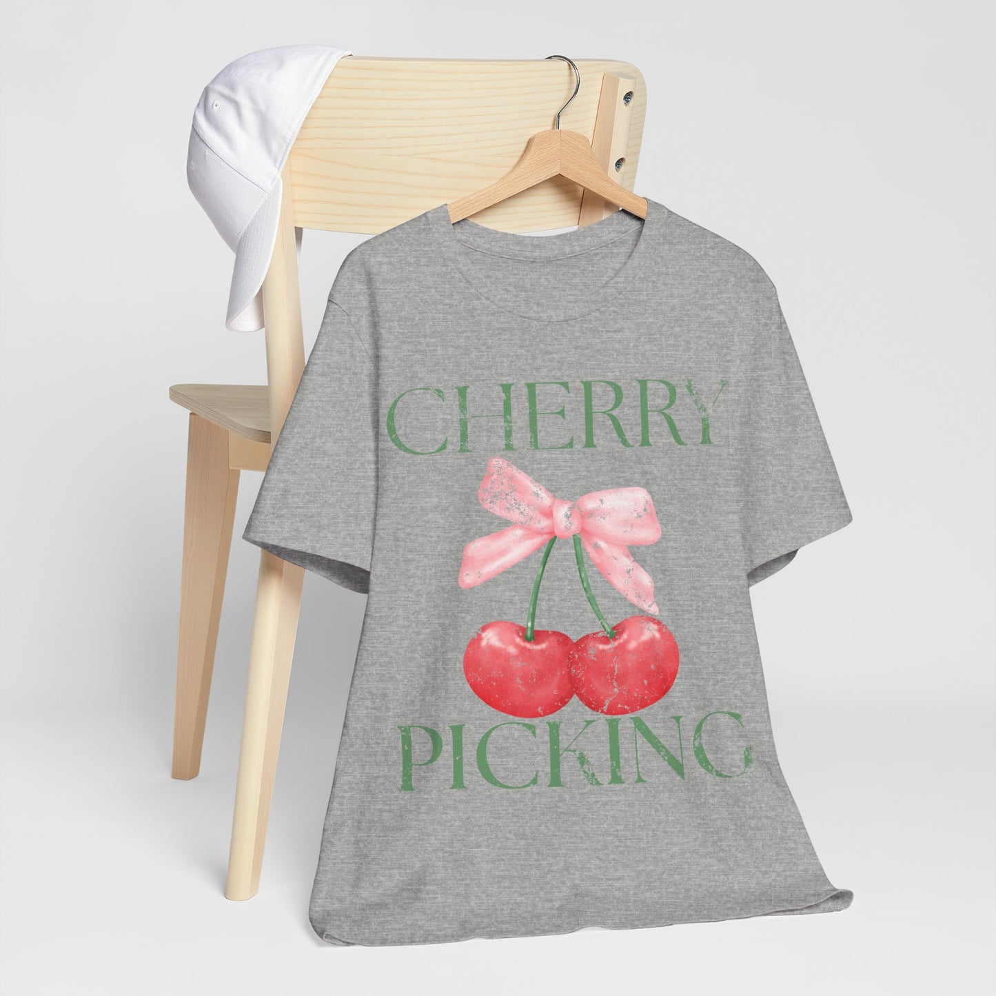 Cherry Picking Shirt, Coquette Aesthetic Tee, Cute Cherry Bow Shirt, Preppy Graphic Tee, Girly Summer Shirt, Trendy Cute Tee, Fruit Shirt