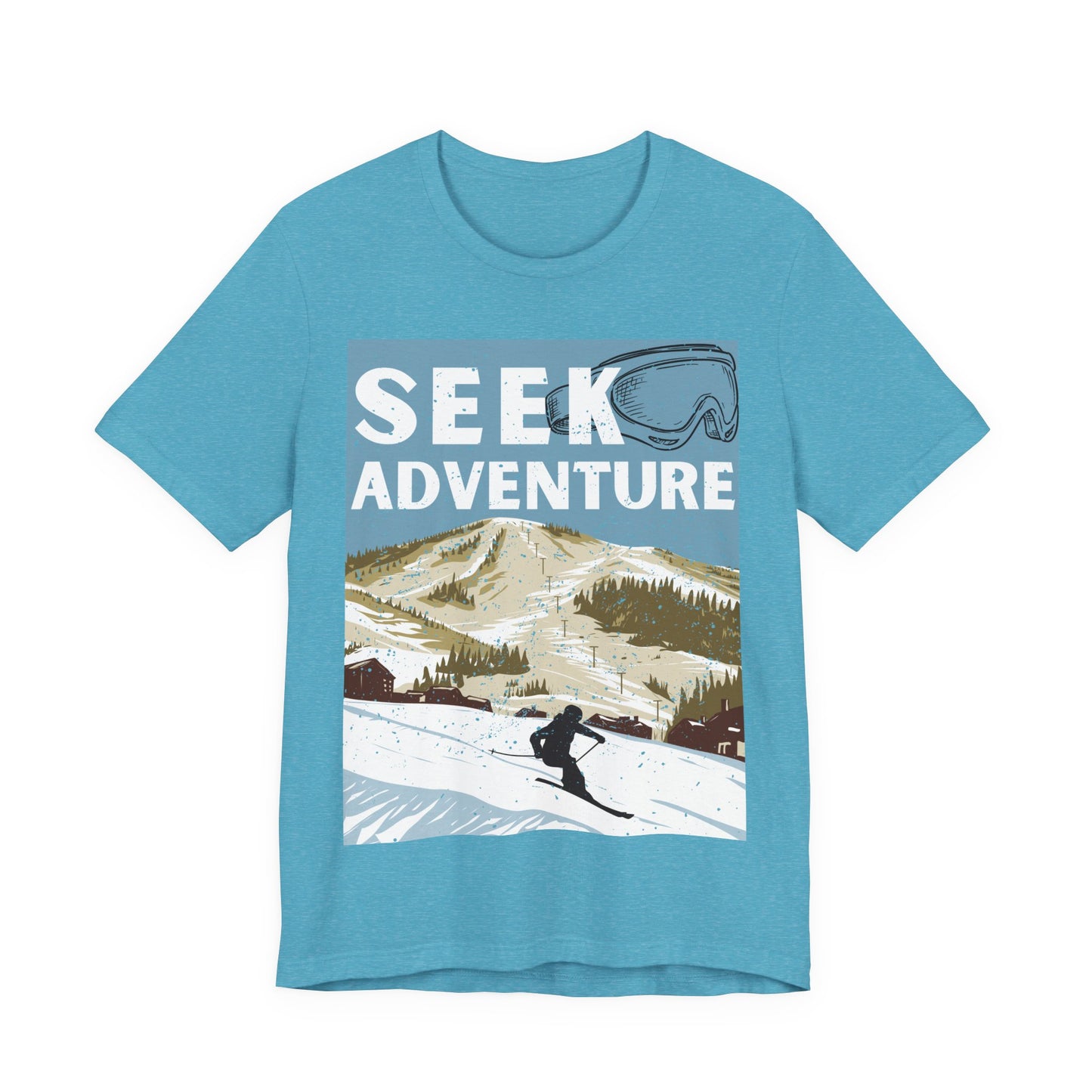 Seek Adventure Shirt, Ski Graphic Tee, Winter Mountain Shirt, Snowboarding Tee, Ski Trip Shirt, Outdoor Adventure Shirt, Travel Tee