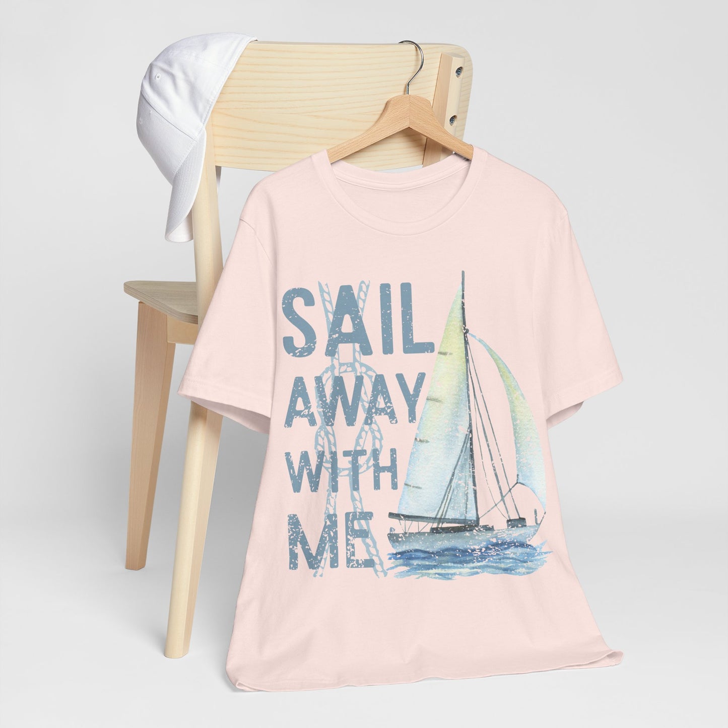Sail Away With Me Shirt, Coastal Sailboat Tee, Nautical Graphic Tee, Coastal Summer Shirt, Ocean Lover Gift, Retro Beach T-Shirt