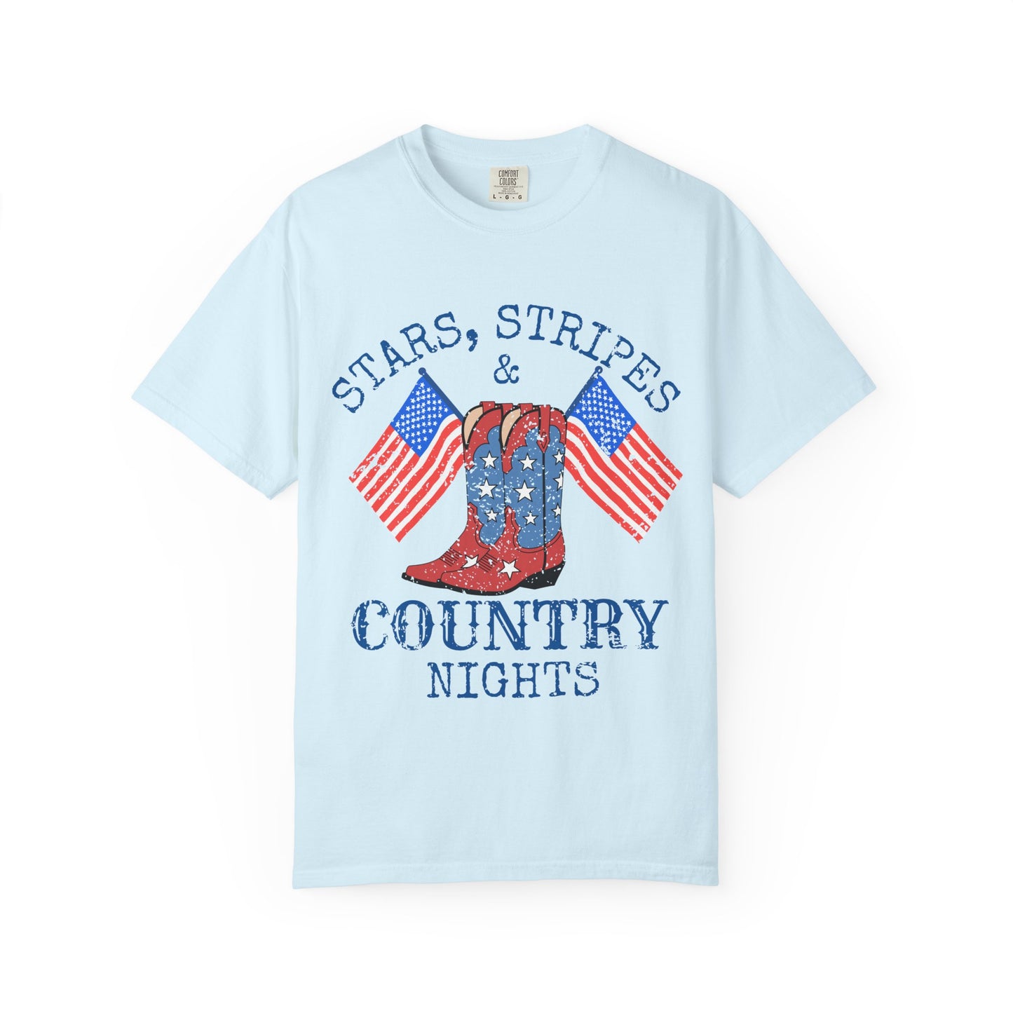 Stars Stripes & Country Nights Shirt, Patriotic Country Shirt, 4th of July Tee, Cowgirl Boots Shirt, Americana Western Tee