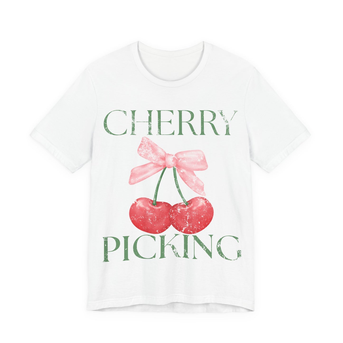Cherry Picking Shirt, Coquette Aesthetic Tee, Cute Cherry Bow Shirt, Preppy Graphic Tee, Girly Summer Shirt, Trendy Cute Tee, Fruit Shirt