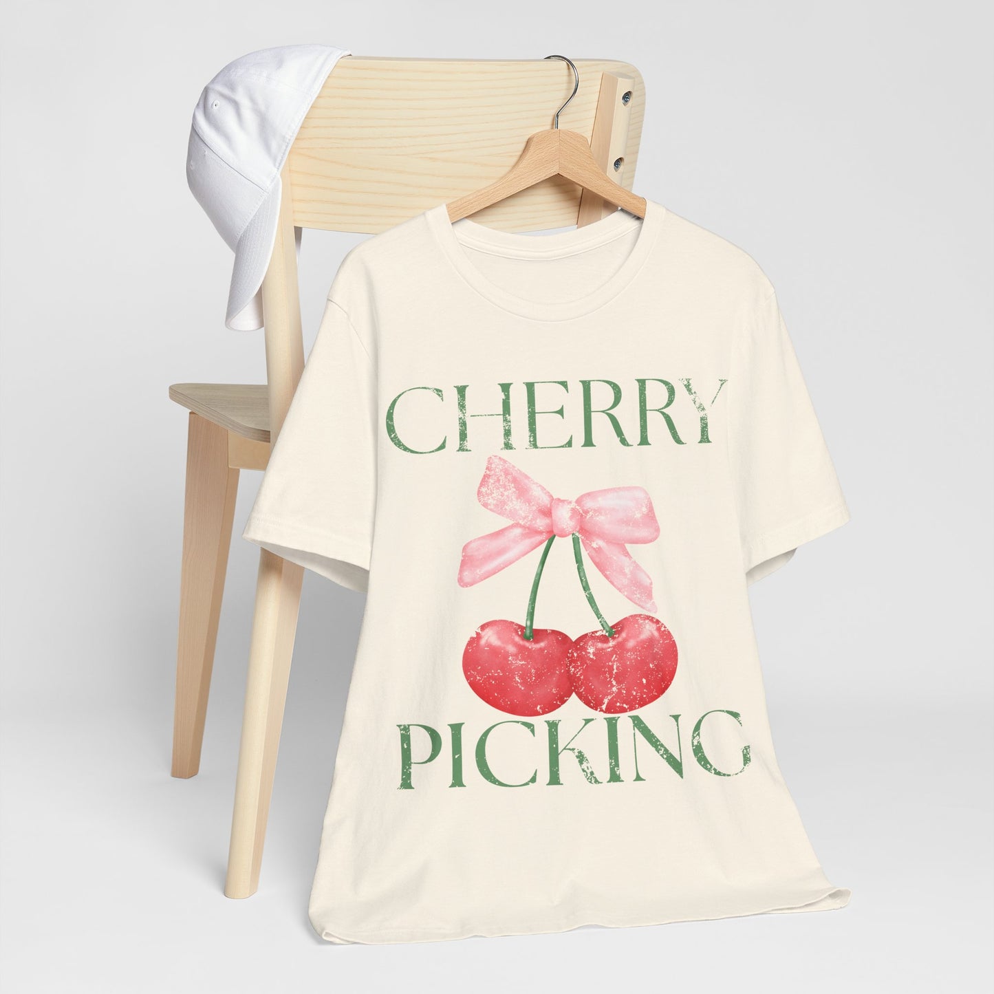 Cherry Picking Shirt, Coquette Aesthetic Tee, Cute Cherry Bow Shirt, Preppy Graphic Tee, Girly Summer Shirt, Trendy Cute Tee, Fruit Shirt