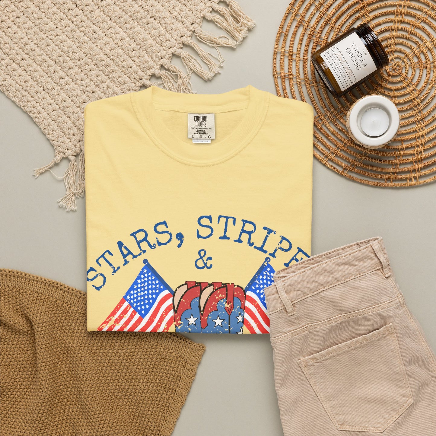 Stars Stripes & Country Nights Shirt, Patriotic Country Shirt, 4th of July Tee, Cowgirl Boots Shirt, Americana Western Tee