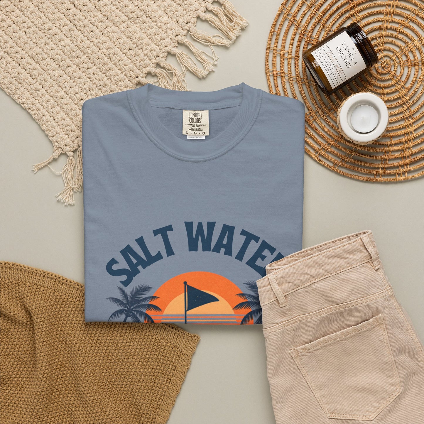 Salt Water & Tee Times Shirt, Coastal Golf Shirt, Beach Golf Tee, Golf Vacation Tee, Golf Lover Gift, Coastal Apparel, Summer Golf Shirt