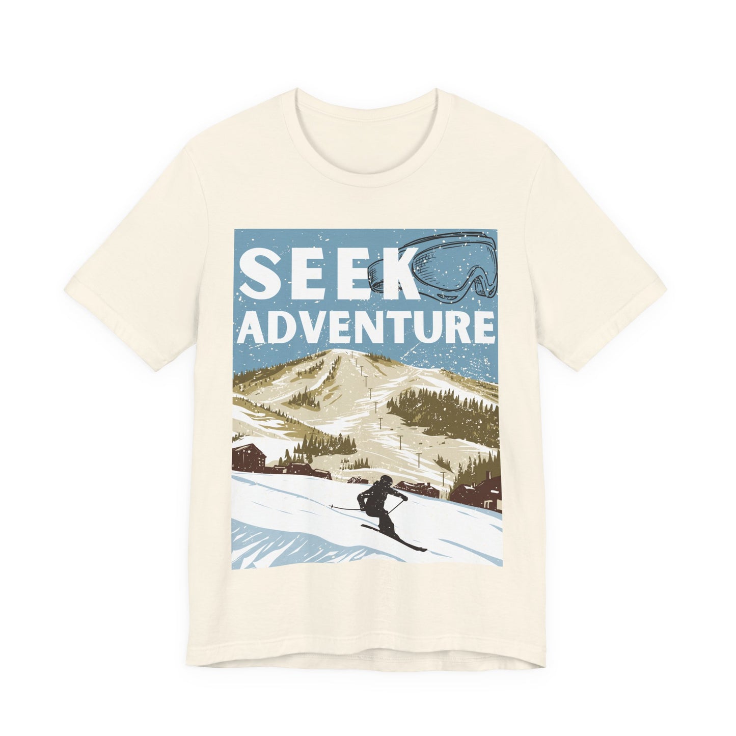 Seek Adventure Shirt, Ski Graphic Tee, Winter Mountain Shirt, Snowboarding Tee, Ski Trip Shirt, Outdoor Adventure Shirt, Travel Tee