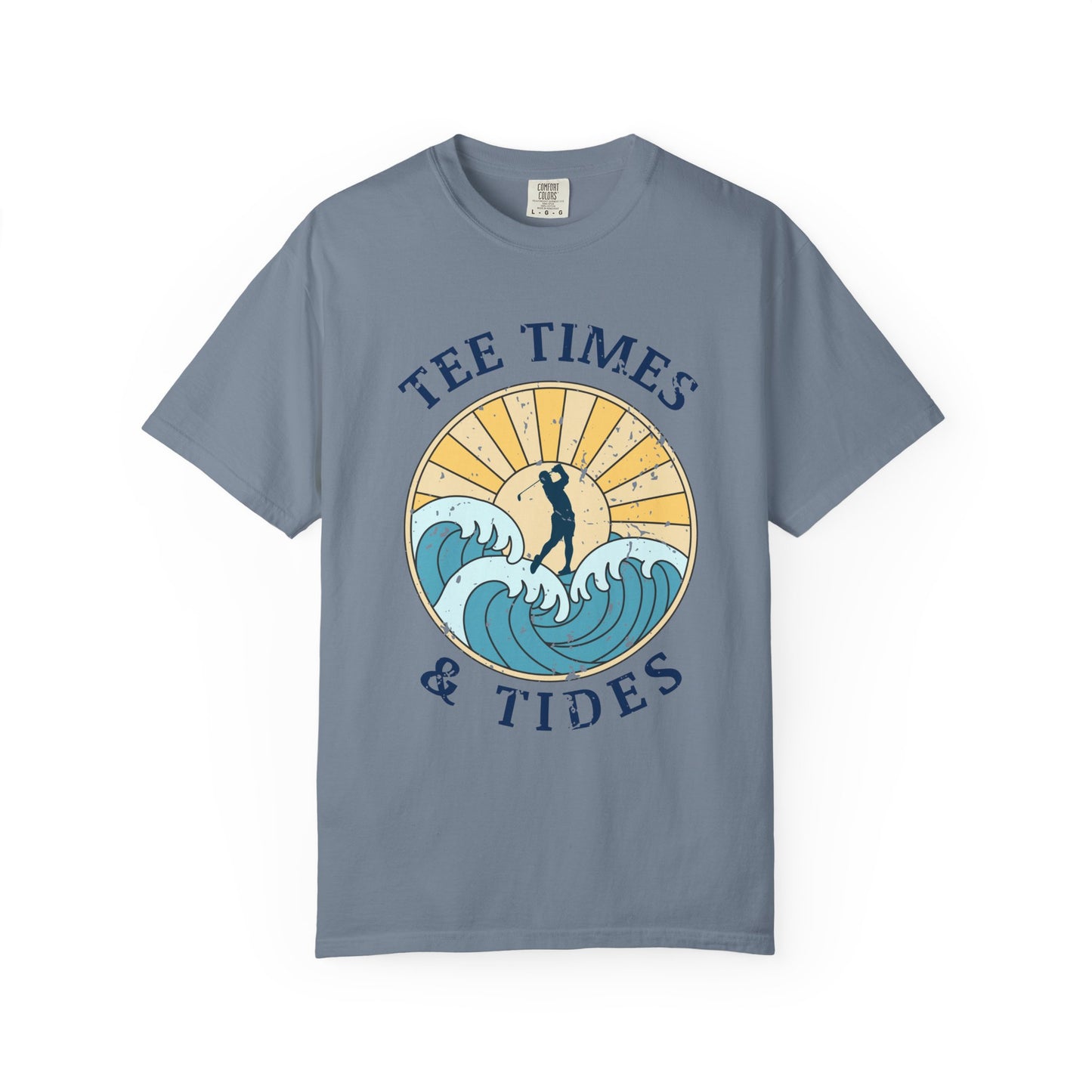 Tee Times & Tides Shirt, Coastal Golf Shirt, Beach Golf Tee, Golf Vacation Tee, Ocean Golf Graphic Tee, Golfer Gift, Coastal Apparel