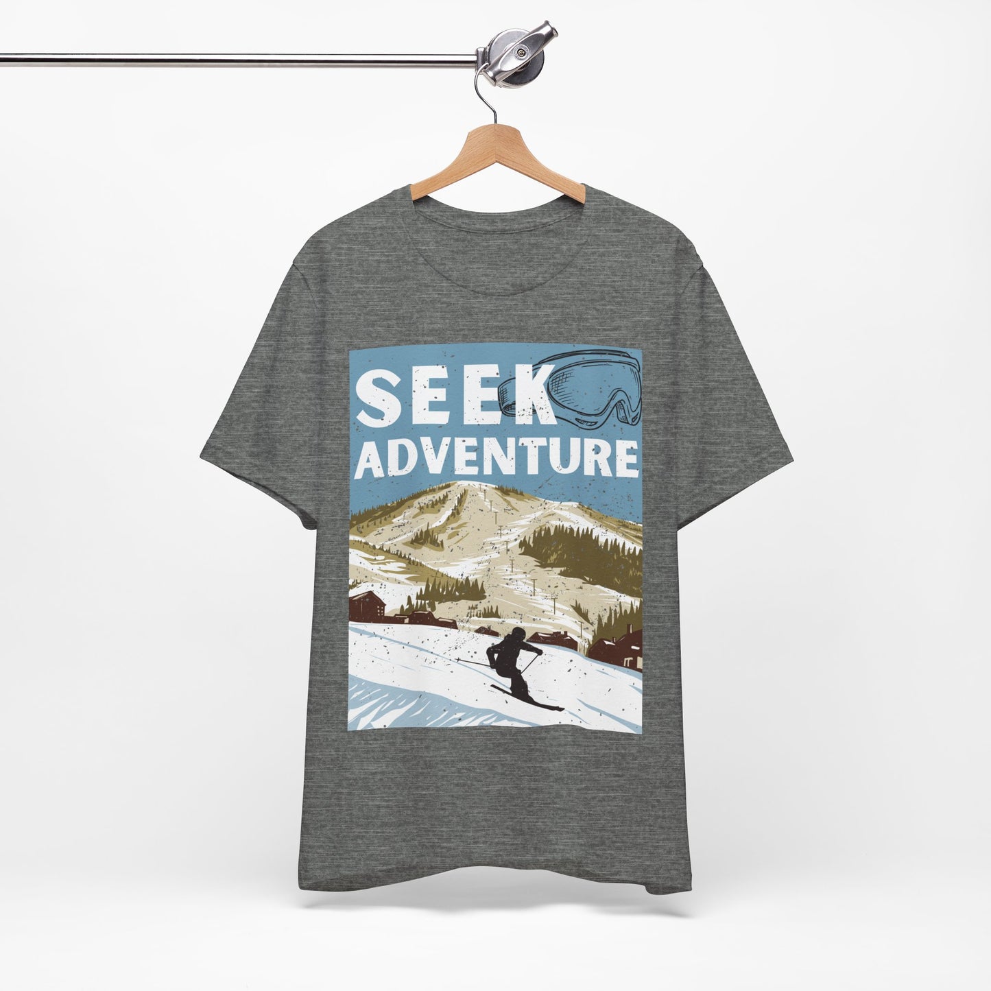 Seek Adventure Shirt, Ski Graphic Tee, Winter Mountain Shirt, Snowboarding Tee, Ski Trip Shirt, Outdoor Adventure Shirt, Travel Tee