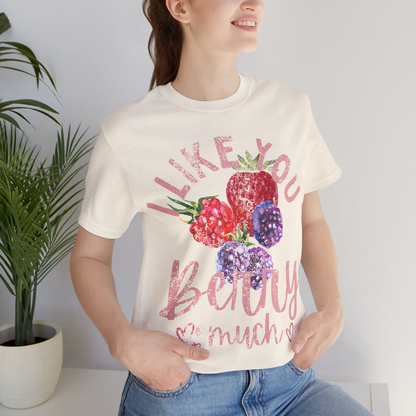 I Like You Berry Much Shirt, Cute Love Shirt, Funny Romantic Tee, Berry Graphic Shirt, Valentines Gift, Cute Summer Tee, Girlfriend Gift