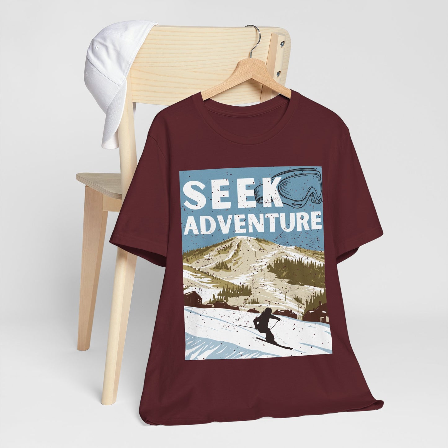 Seek Adventure Shirt, Ski Graphic Tee, Winter Mountain Shirt, Snowboarding Tee, Ski Trip Shirt, Outdoor Adventure Shirt, Travel Tee
