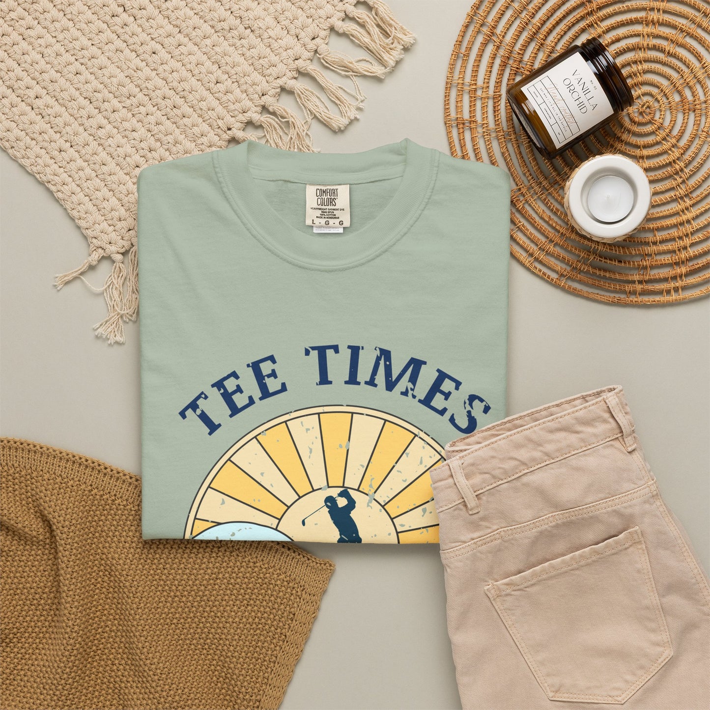 Tee Times & Tides Shirt, Coastal Golf Shirt, Beach Golf Tee, Golf Vacation Tee, Ocean Golf Graphic Tee, Golfer Gift, Coastal Apparel