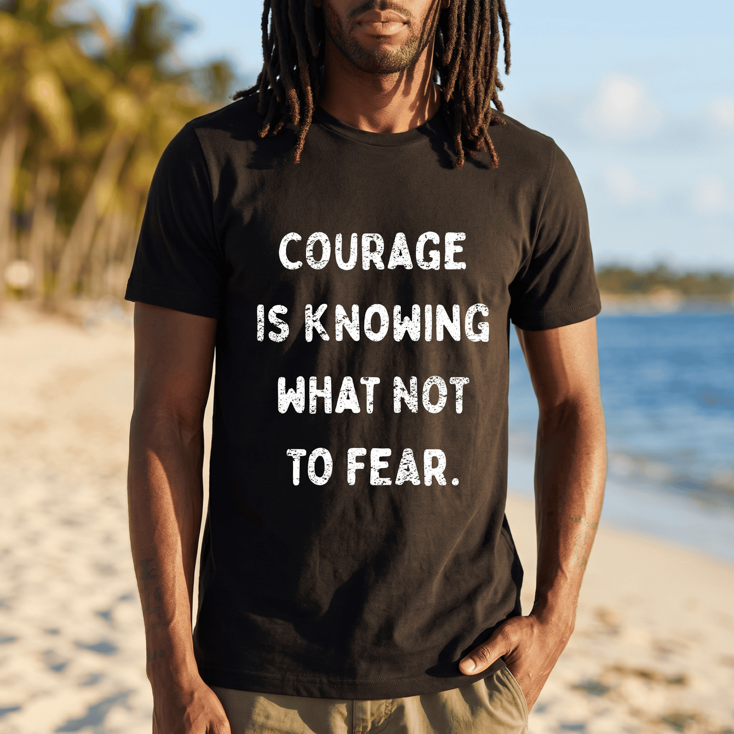 Courage Quote Shirt, Inspirational Graphic Tee, Motivational Shirt, Positive Mindset Tee, Self Growth Shirt, Minimalist Quote T-Shirt
