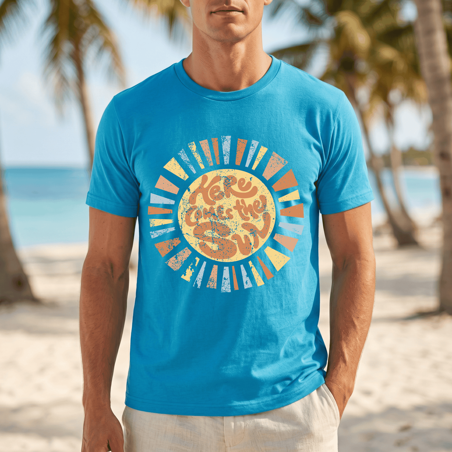 Here Comes the Sun Shirt, Retro Summer Tee, Vintage Sunshine Shirt, 4th of July Shirt, Boho Summer Graphic Tee