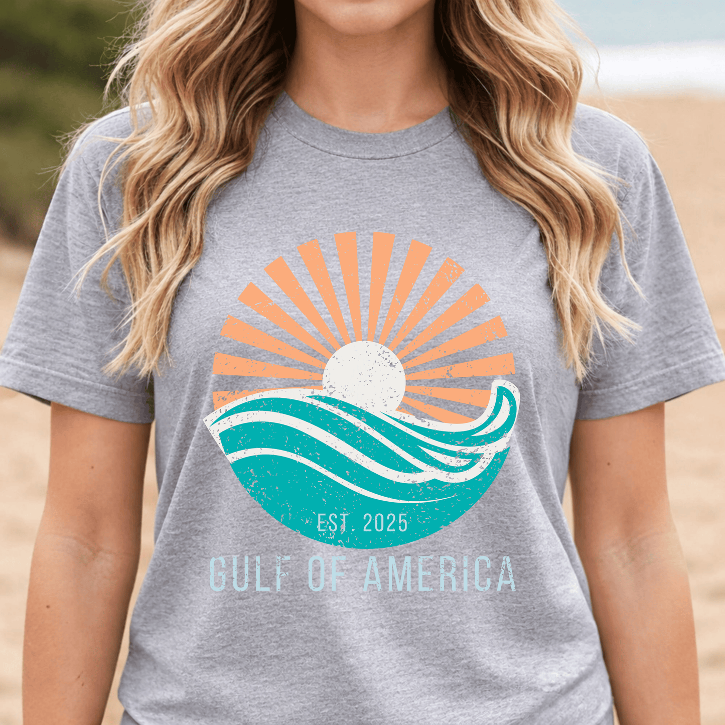 Gulf of America Shirt, Retro Beach Sunset Tee, Coastal Vacation Shirt, Vintage Ocean Graphic Tee, Gulf Coast Shirt, Summer Beach Shirt