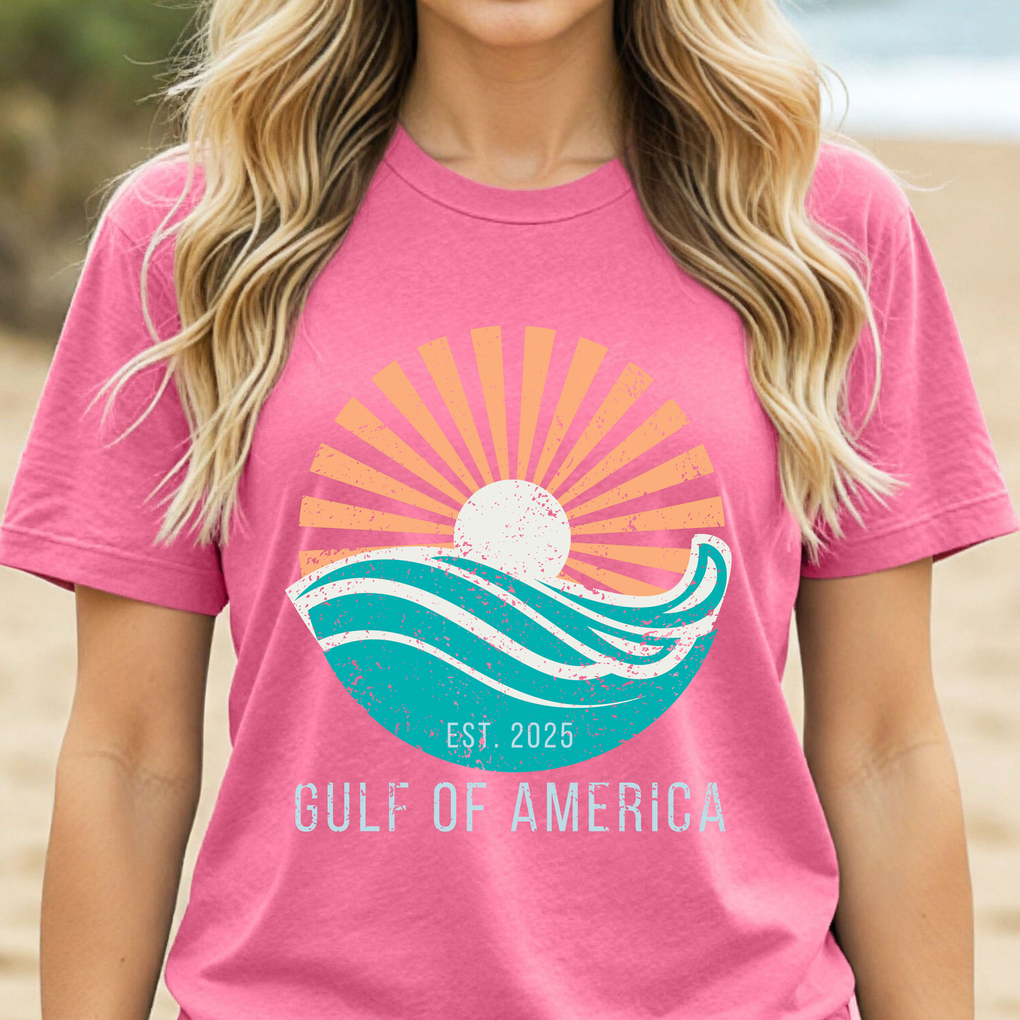 Gulf of America Shirt, Retro Beach Sunset Tee, Coastal Vacation Shirt, Vintage Ocean Graphic Tee, Gulf Coast Shirt, Summer Beach Shirt