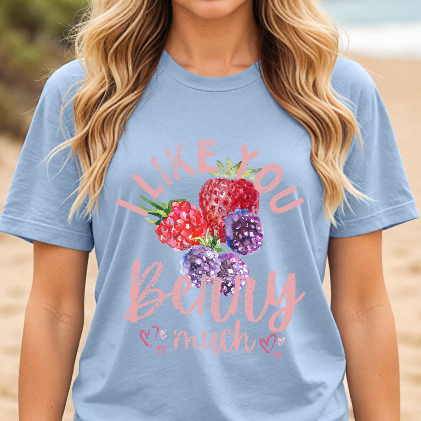 I Like You Berry Much Shirt, Cute Love Shirt, Funny Romantic Tee, Berry Graphic Shirt, Valentines Gift, Cute Summer Tee, Girlfriend Gift