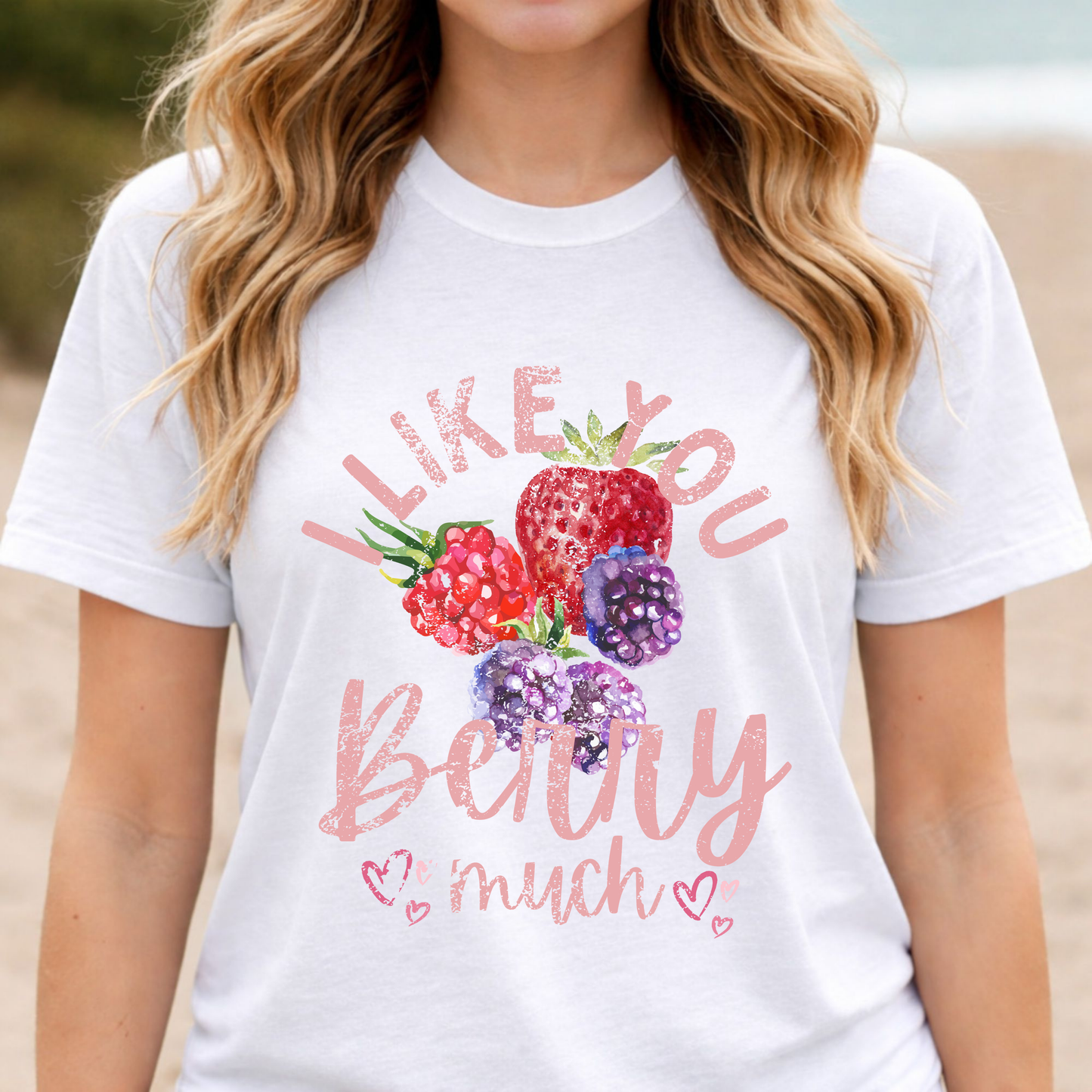 I Like You Berry Much Shirt, Cute Love Shirt, Funny Romantic Tee, Berry Graphic Shirt, Valentines Gift, Cute Summer Tee, Girlfriend Gift
